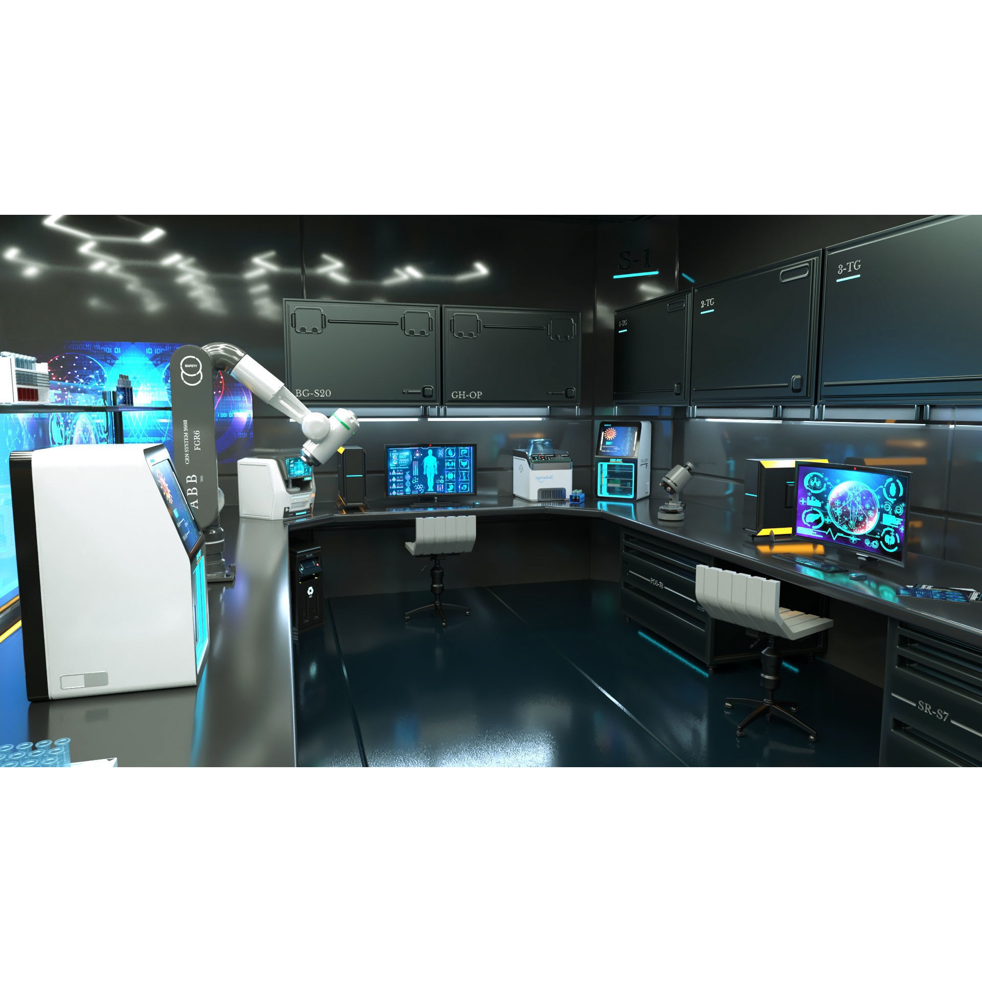 Sci Fi Interior Laboratory - PBR Game-Ready 3D Model - View 14