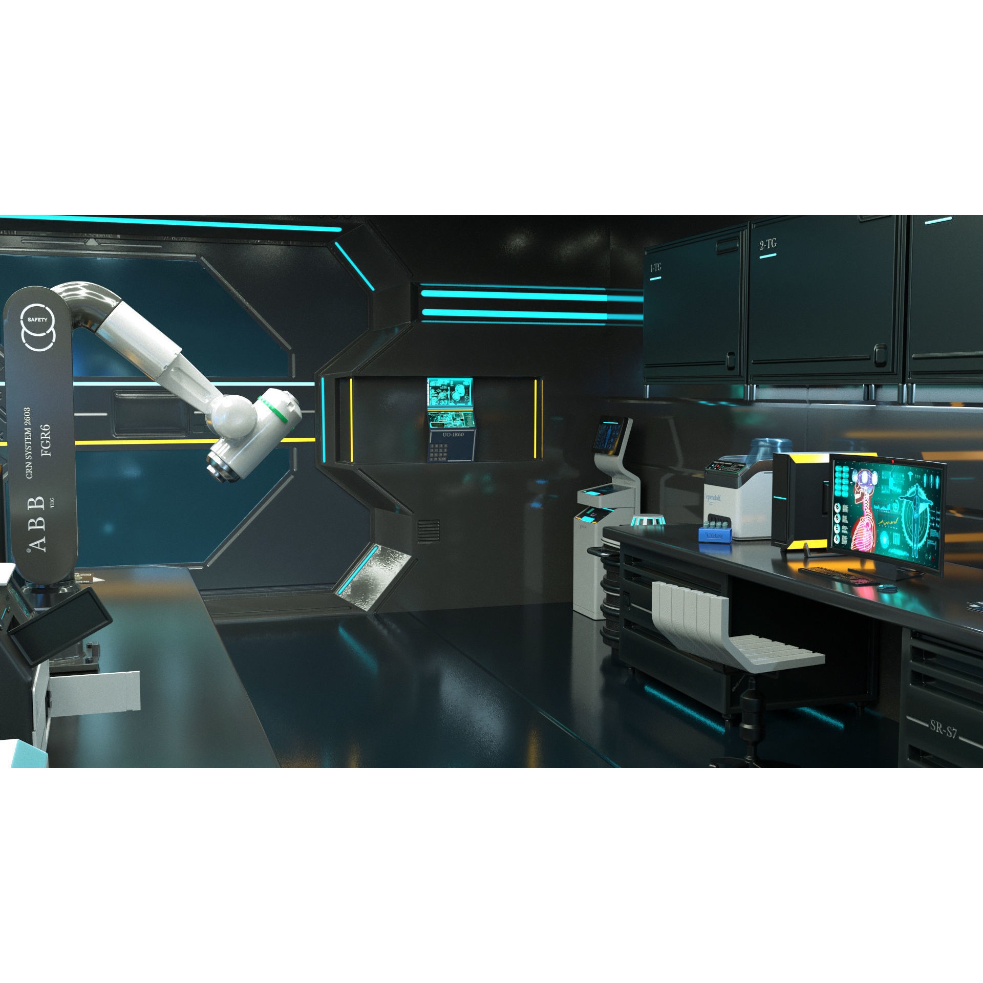 Sci Fi Interior Laboratory - PBR Game-Ready 3D Model - View 16