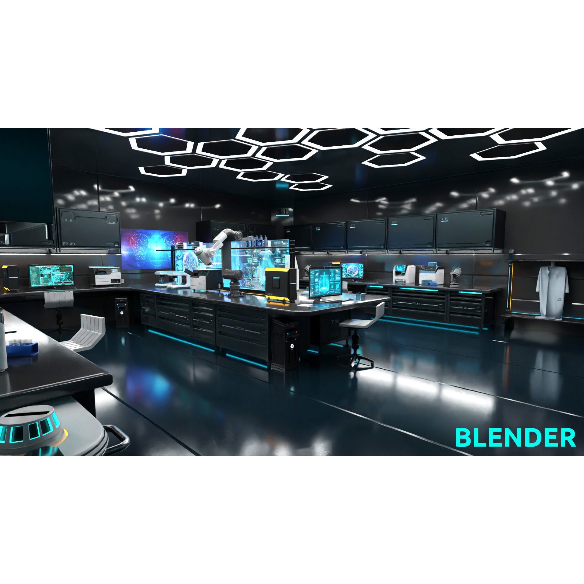 Sci Fi Interior Laboratory - PBR Game-Ready 3D Model - View 18