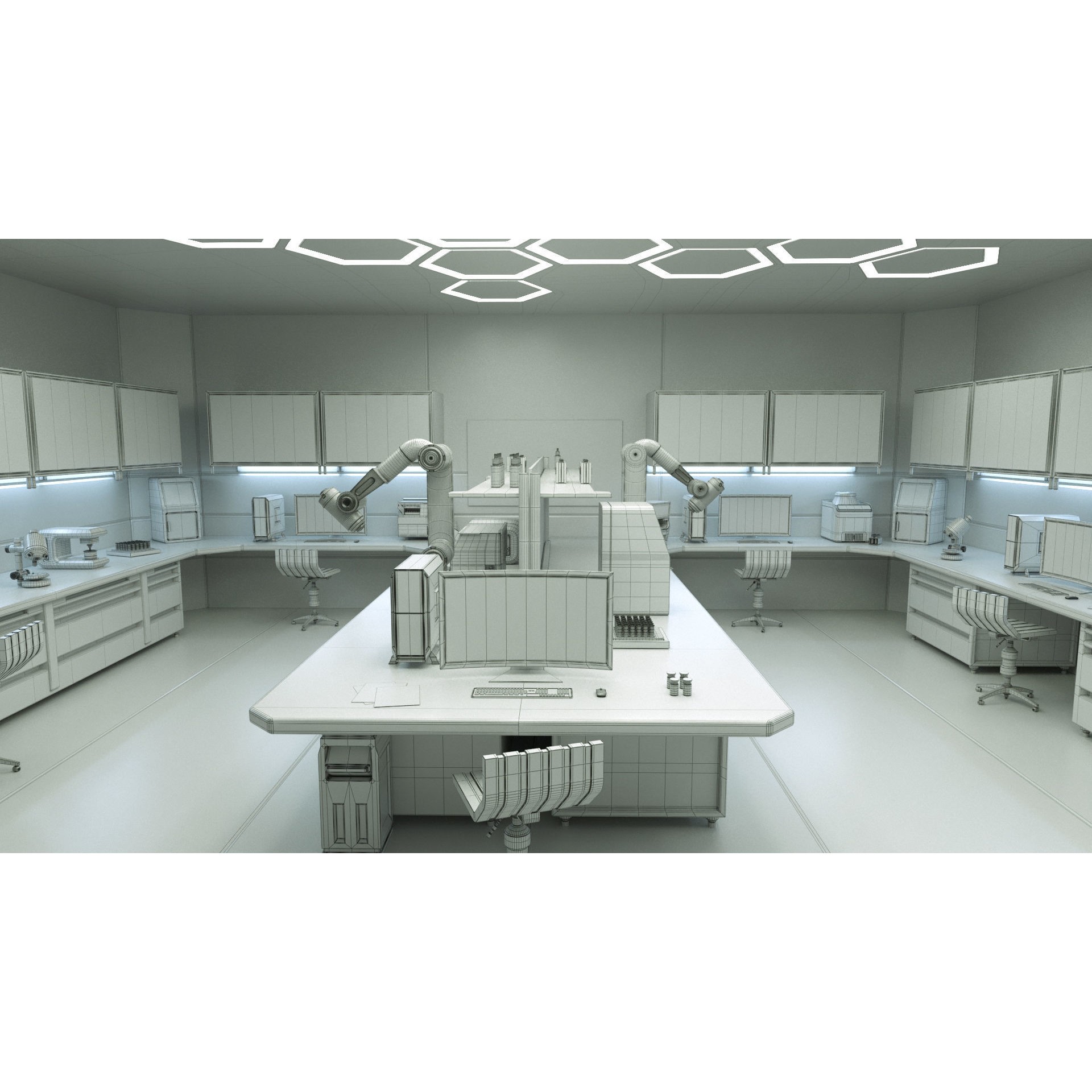 Sci Fi Interior Laboratory - PBR Game-Ready 3D Model - View 19