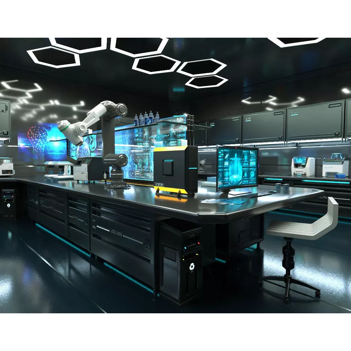 Sci Fi Interior Laboratory - PBR Game-Ready 3D Model - View 2