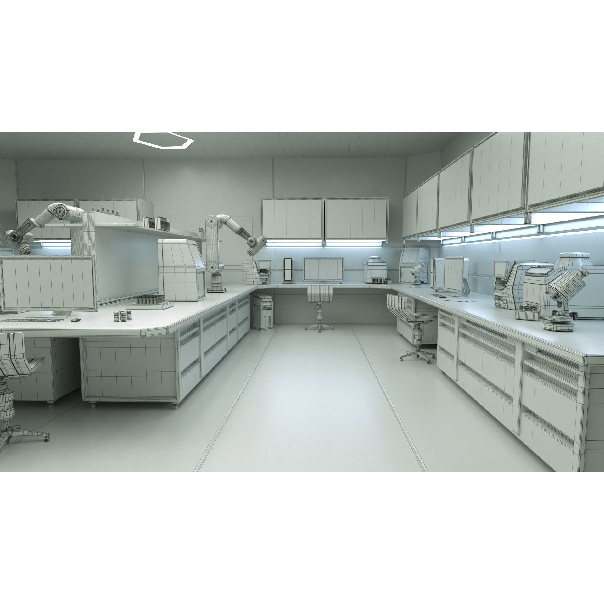 Sci Fi Interior Laboratory - PBR Game-Ready 3D Model - View 20