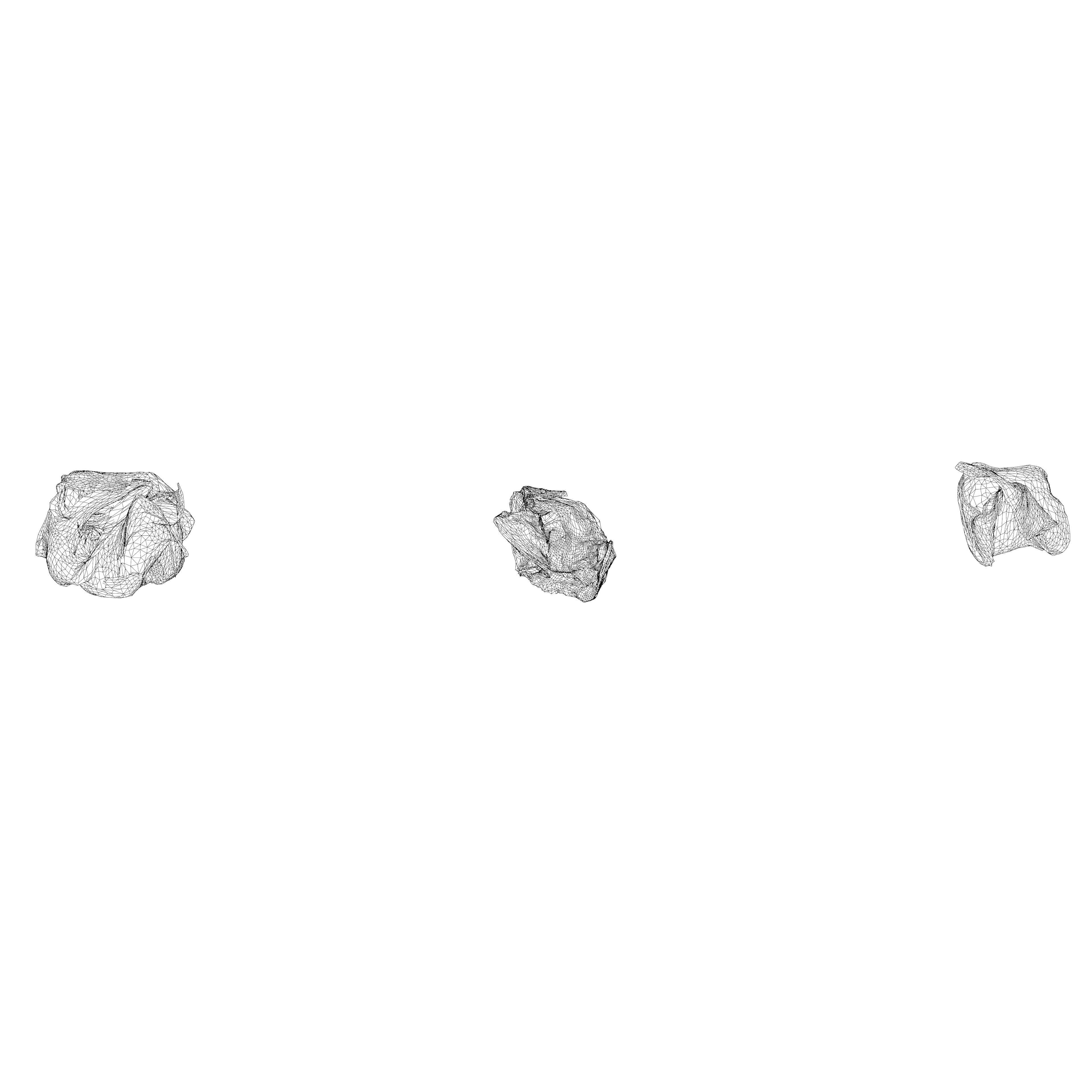 Crumpled Paper Animation - Low-Poly Game-Ready 3D Model - View 15