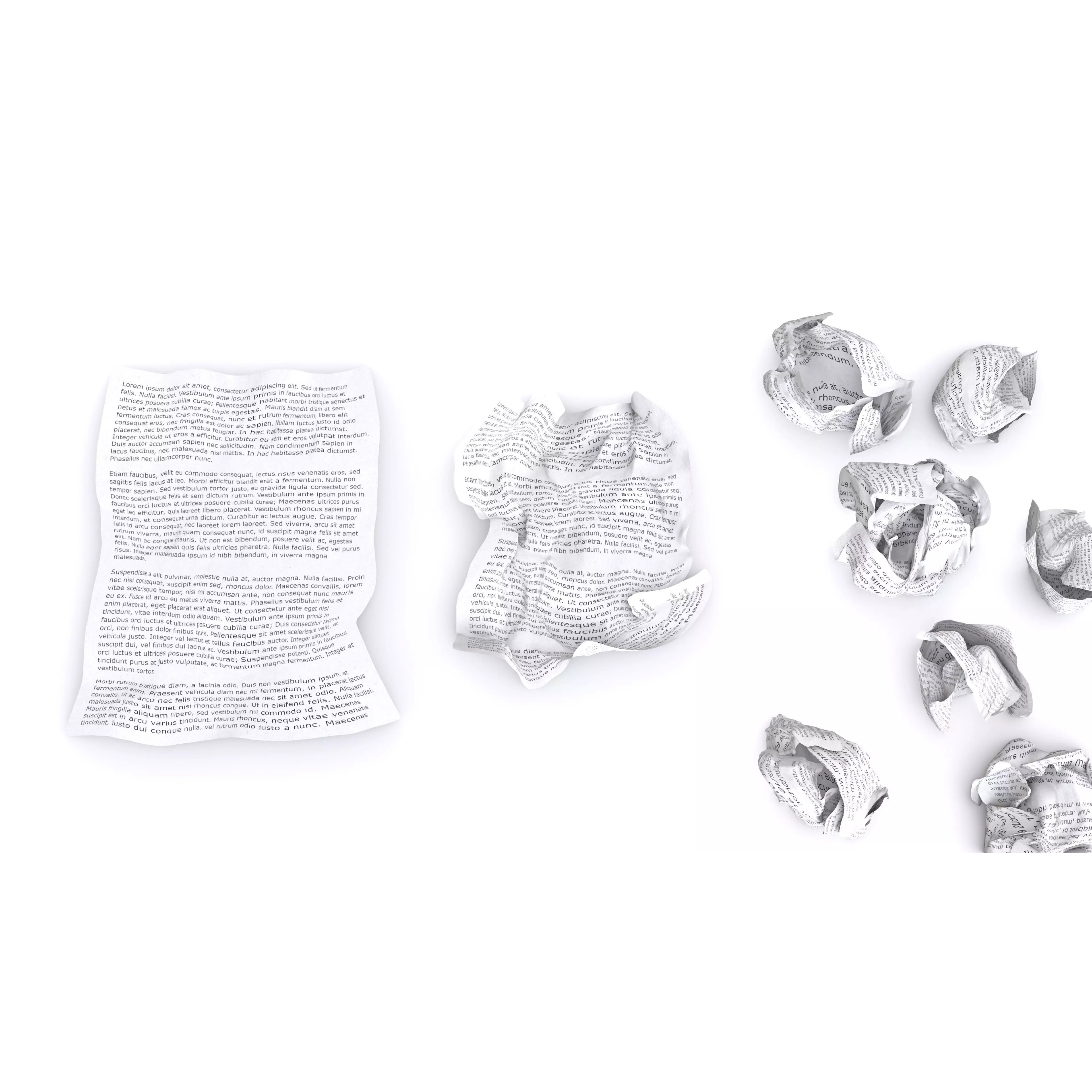 Crumpled Paper Animation - Low-Poly Game-Ready 3D Model - View 2