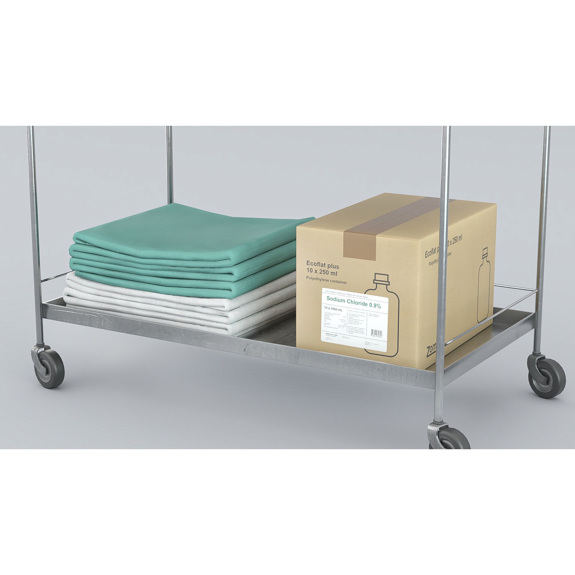 Medicines Trolley - Low-Poly Game-Ready 3D Model - View 10