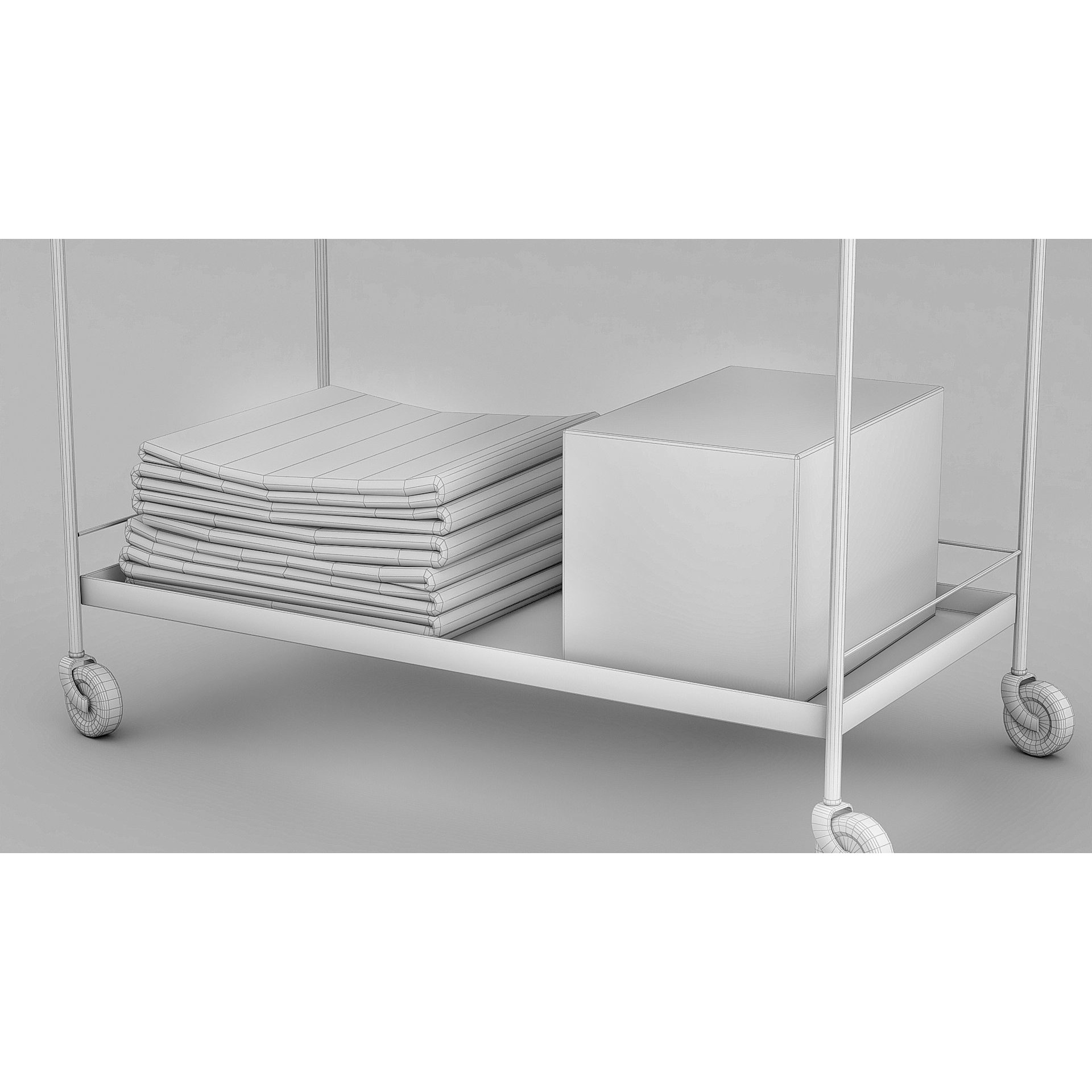 Medicines Trolley - Low-Poly Game-Ready 3D Model - View 11