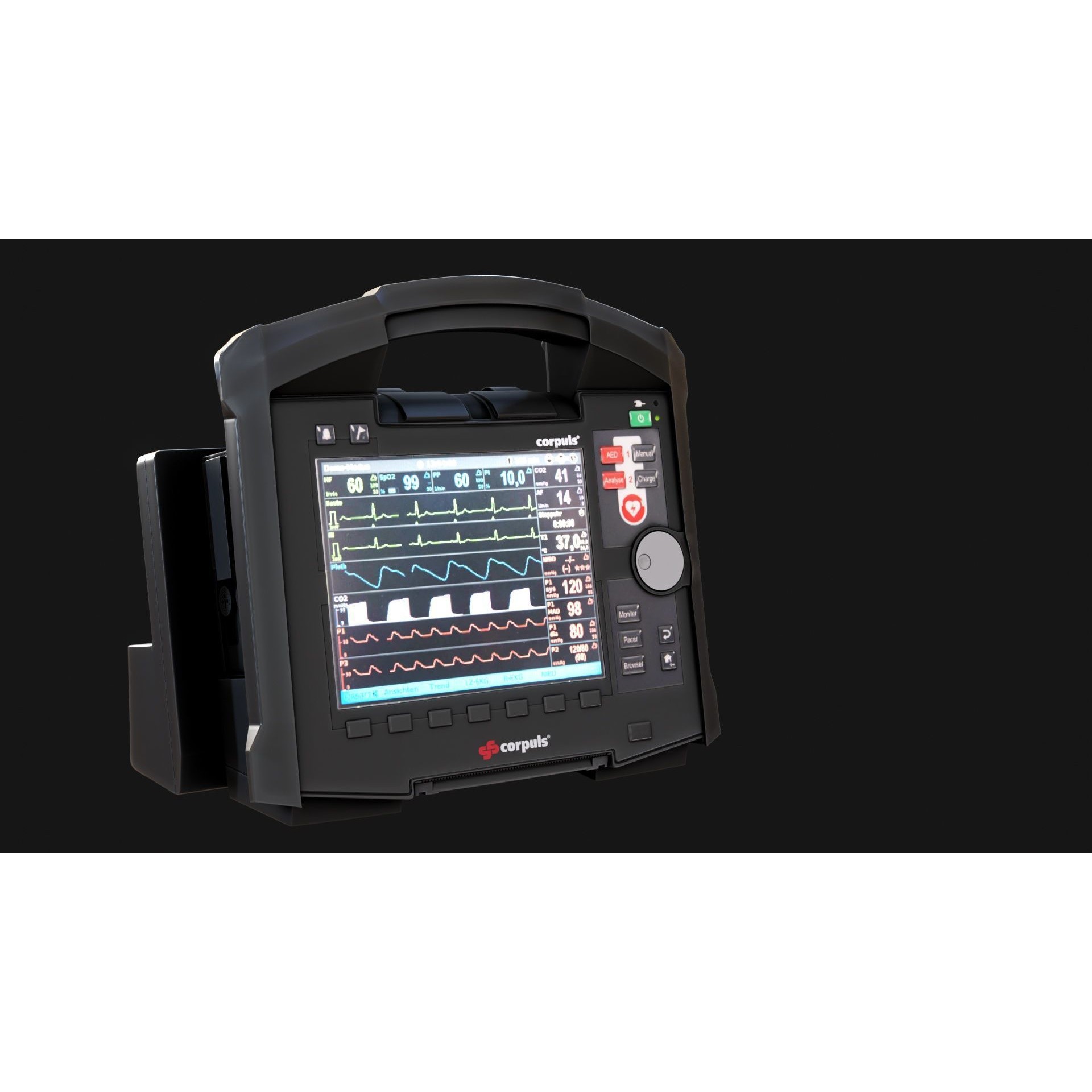 Corpuls3T Medical Monitor - Low-Poly Game-Ready 3D Model - View 3