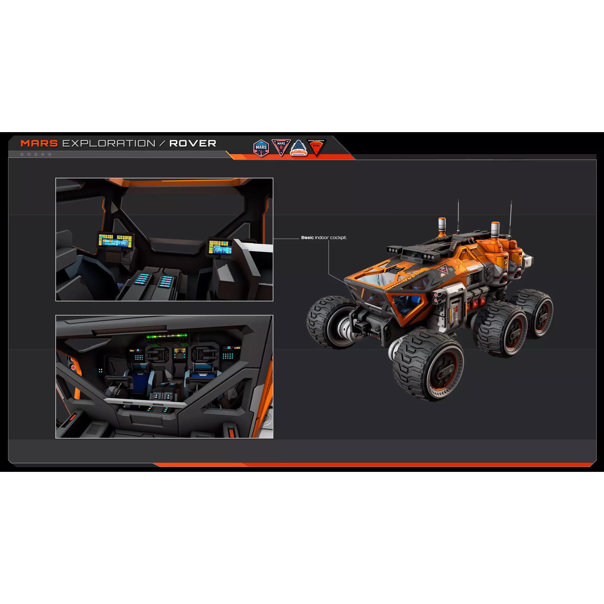MARS Rover - Low-Poly Game-Ready 3D Model - View 10
