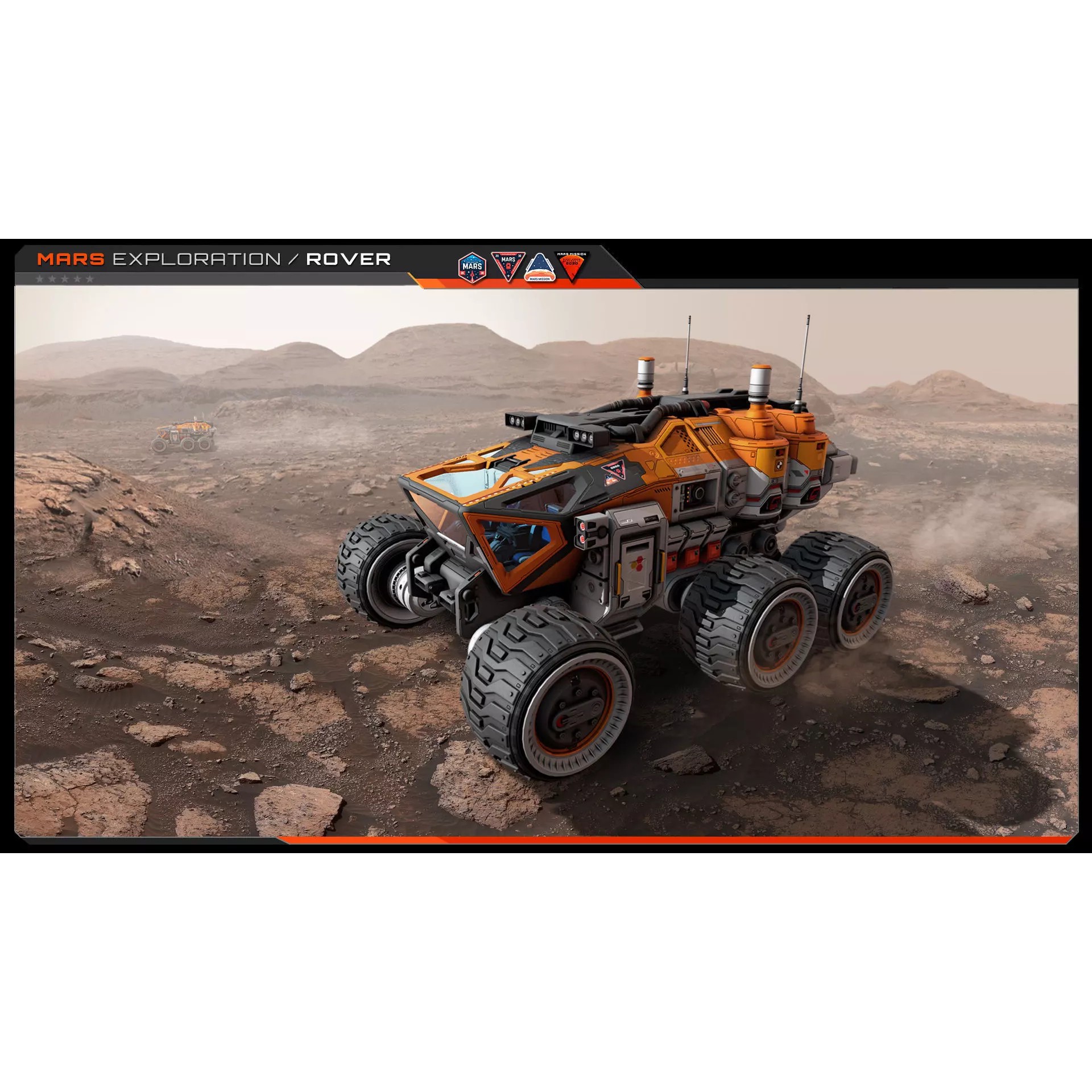 MARS Rover - Low-Poly Game-Ready 3D Model - View 3