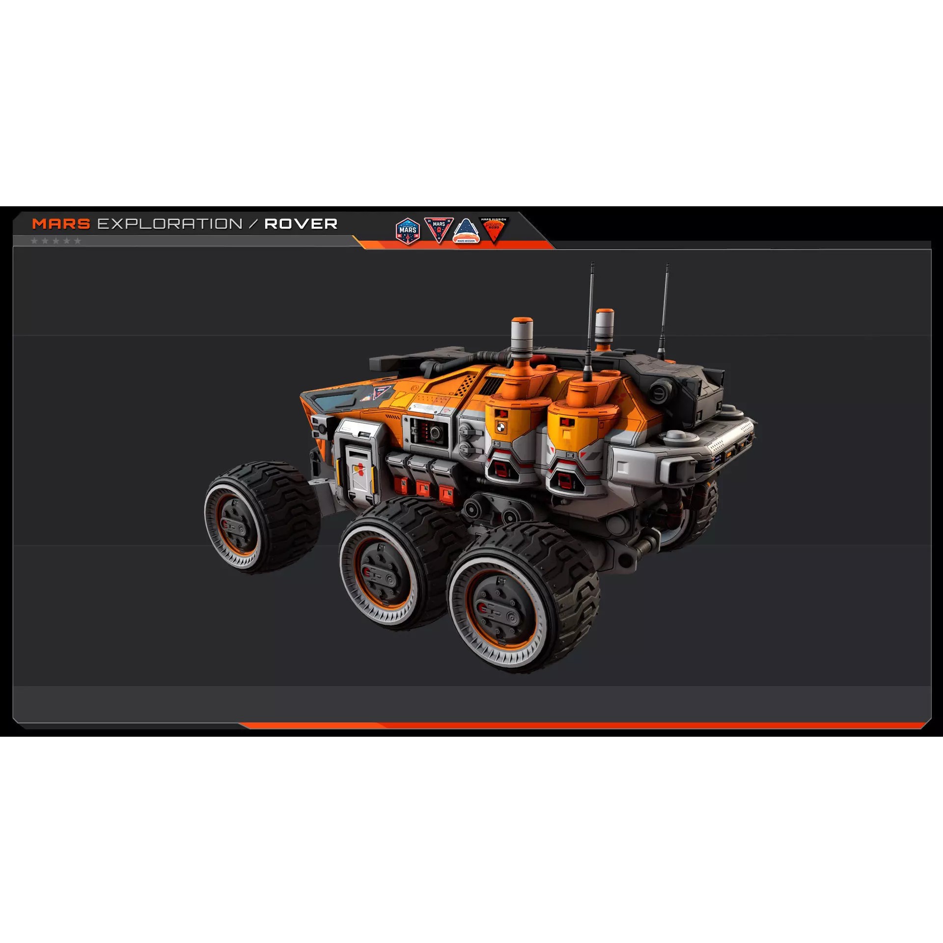 MARS Rover - Low-Poly Game-Ready 3D Model - View 9