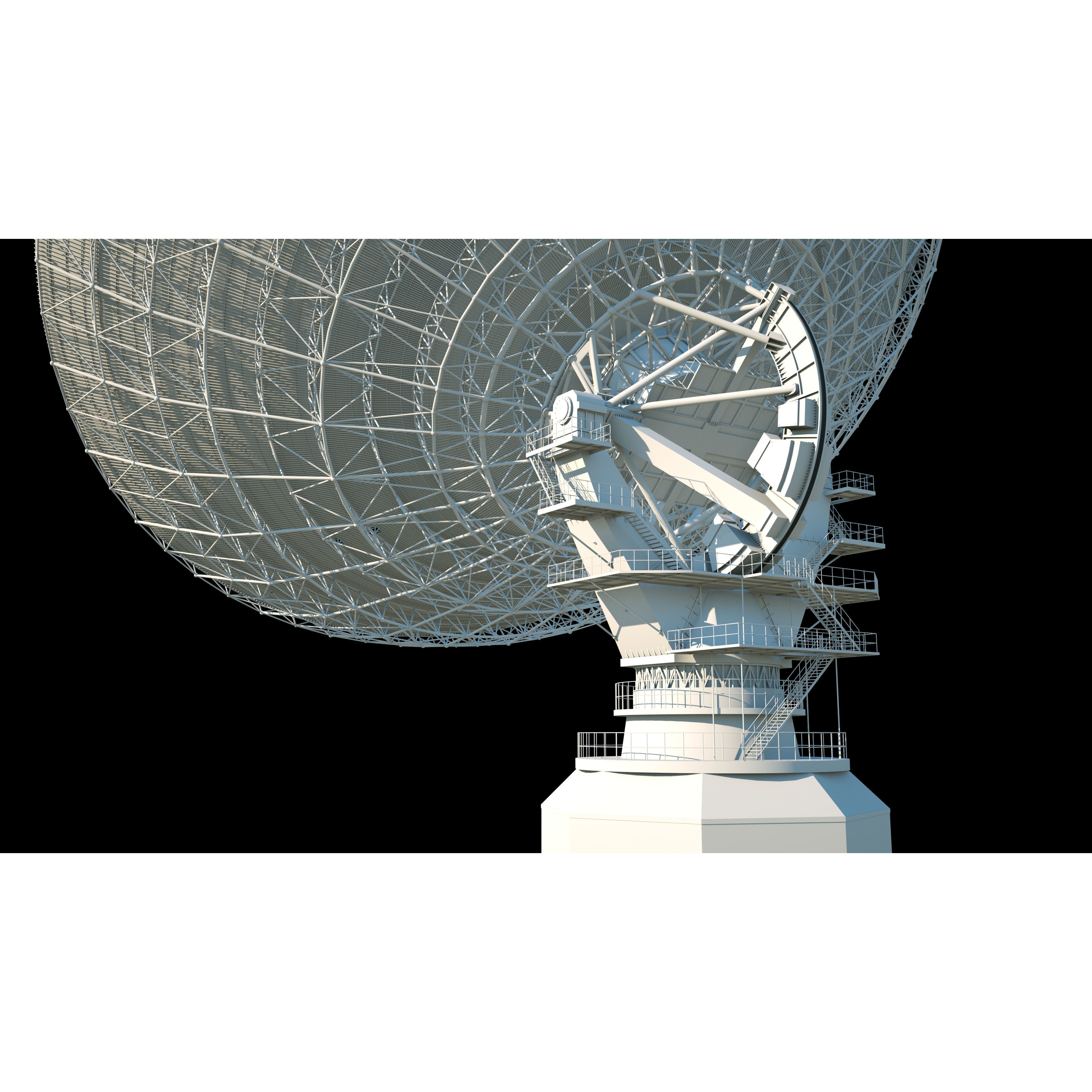Large Radio Telescope - Game-Ready 3D Model - View 10