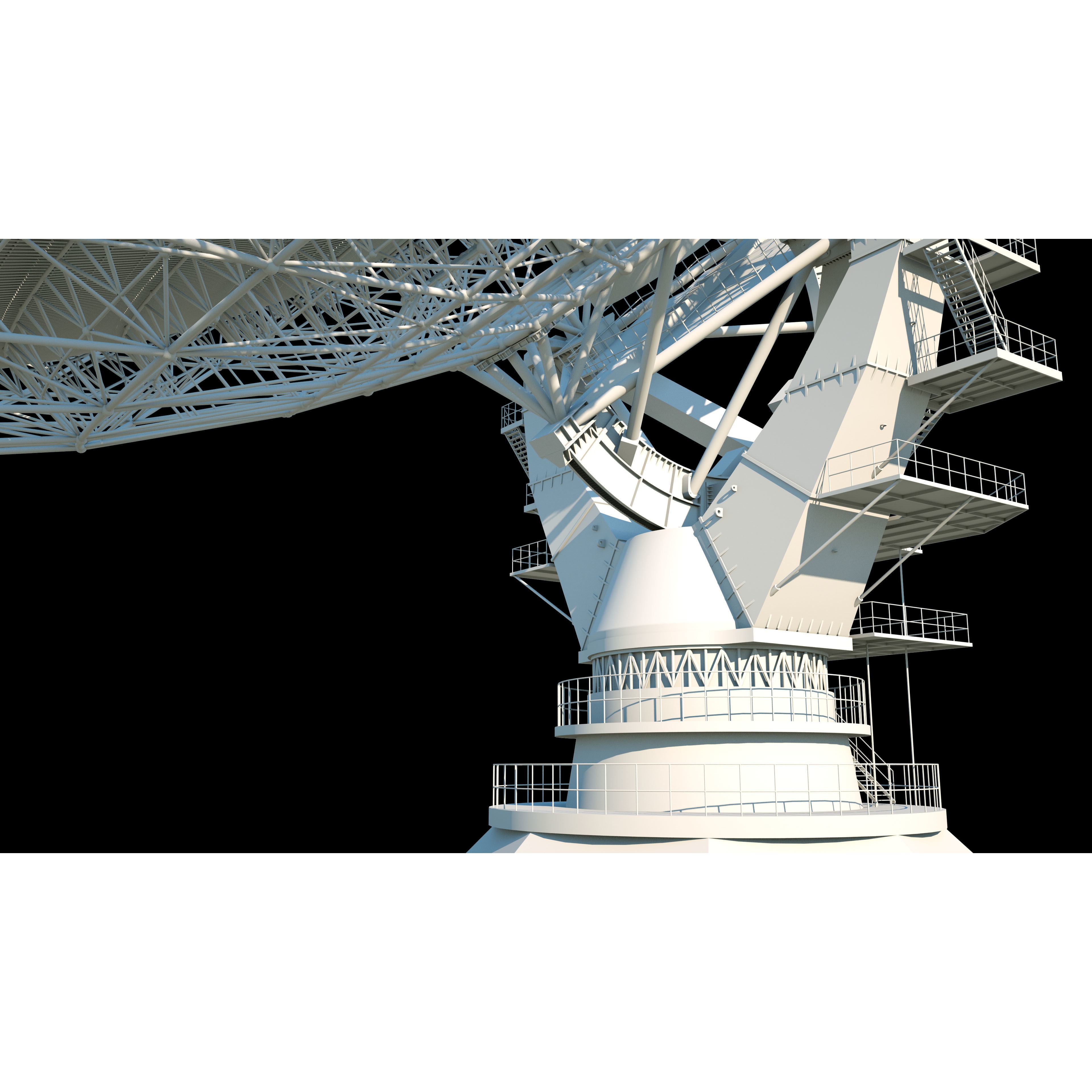 Large Radio Telescope - Game-Ready 3D Model - View 13