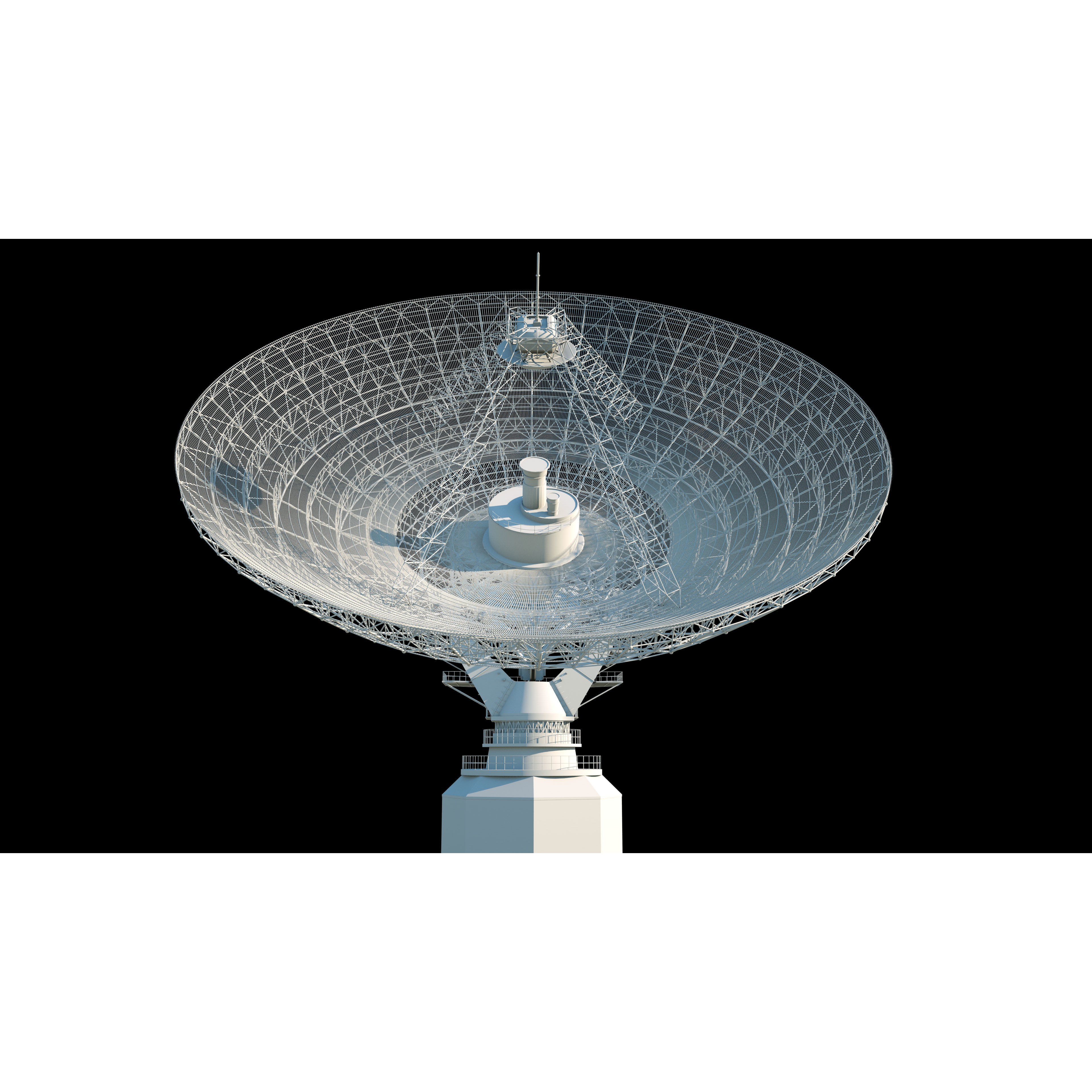 Large Radio Telescope - Game-Ready 3D Model - View 4