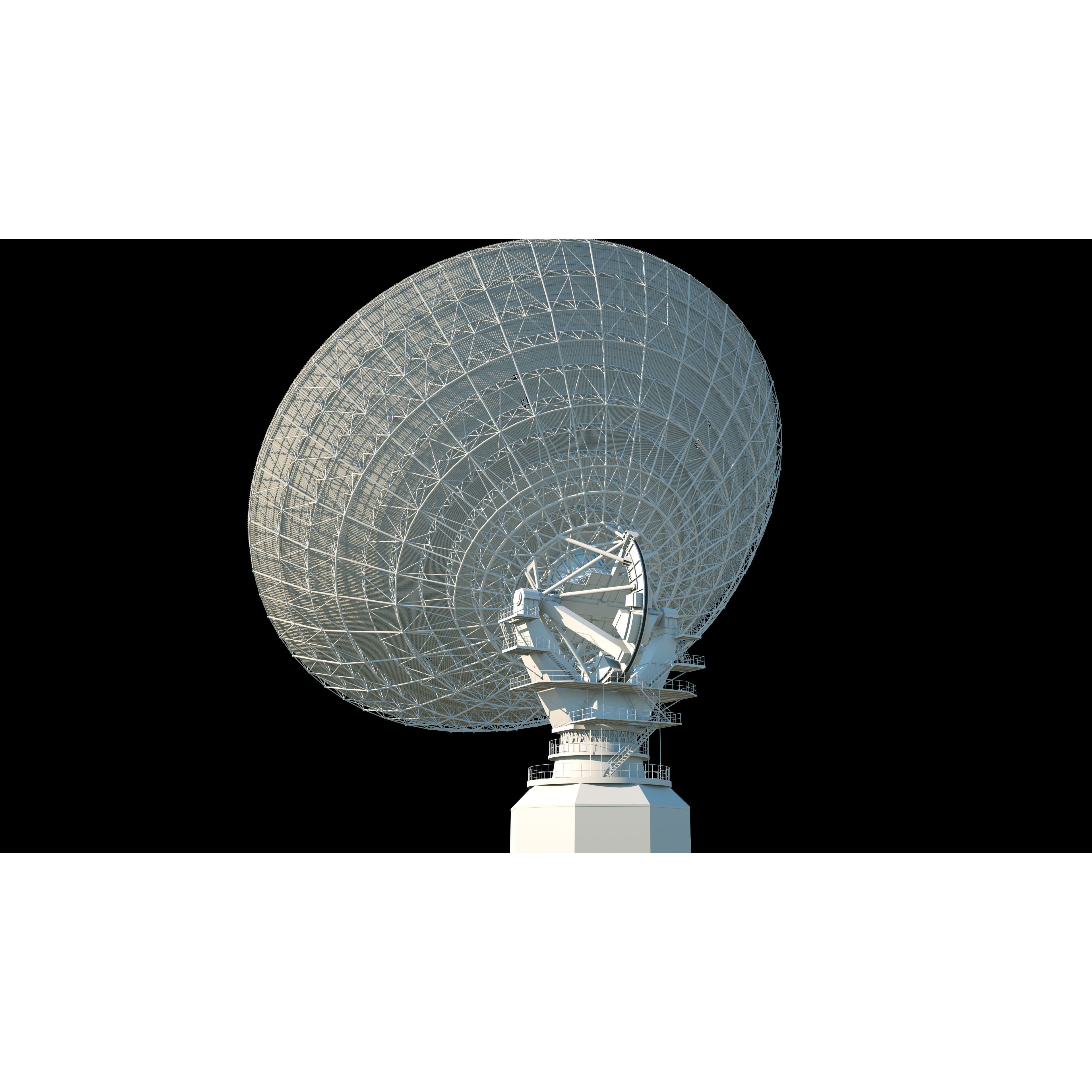 Large Radio Telescope - Game-Ready 3D Model - View 8