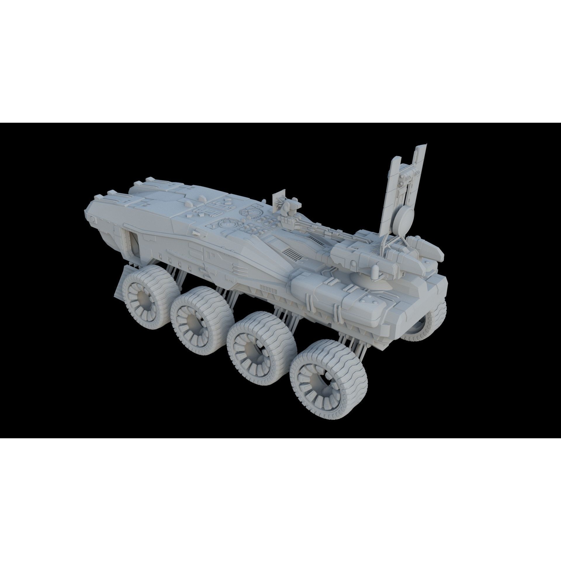 Sci-Fi Reconnaissance Vehicle - Game-Ready 3D Model - View 10