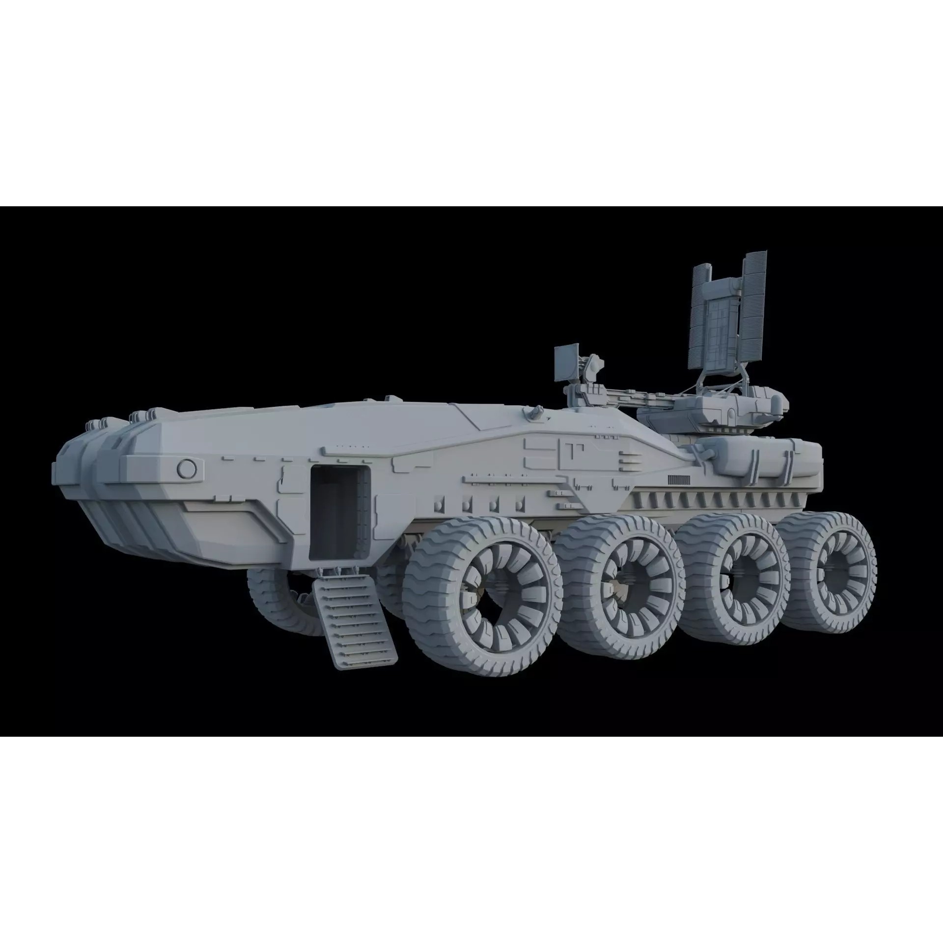 Sci-Fi Reconnaissance Vehicle - Game-Ready 3D Model - View 2