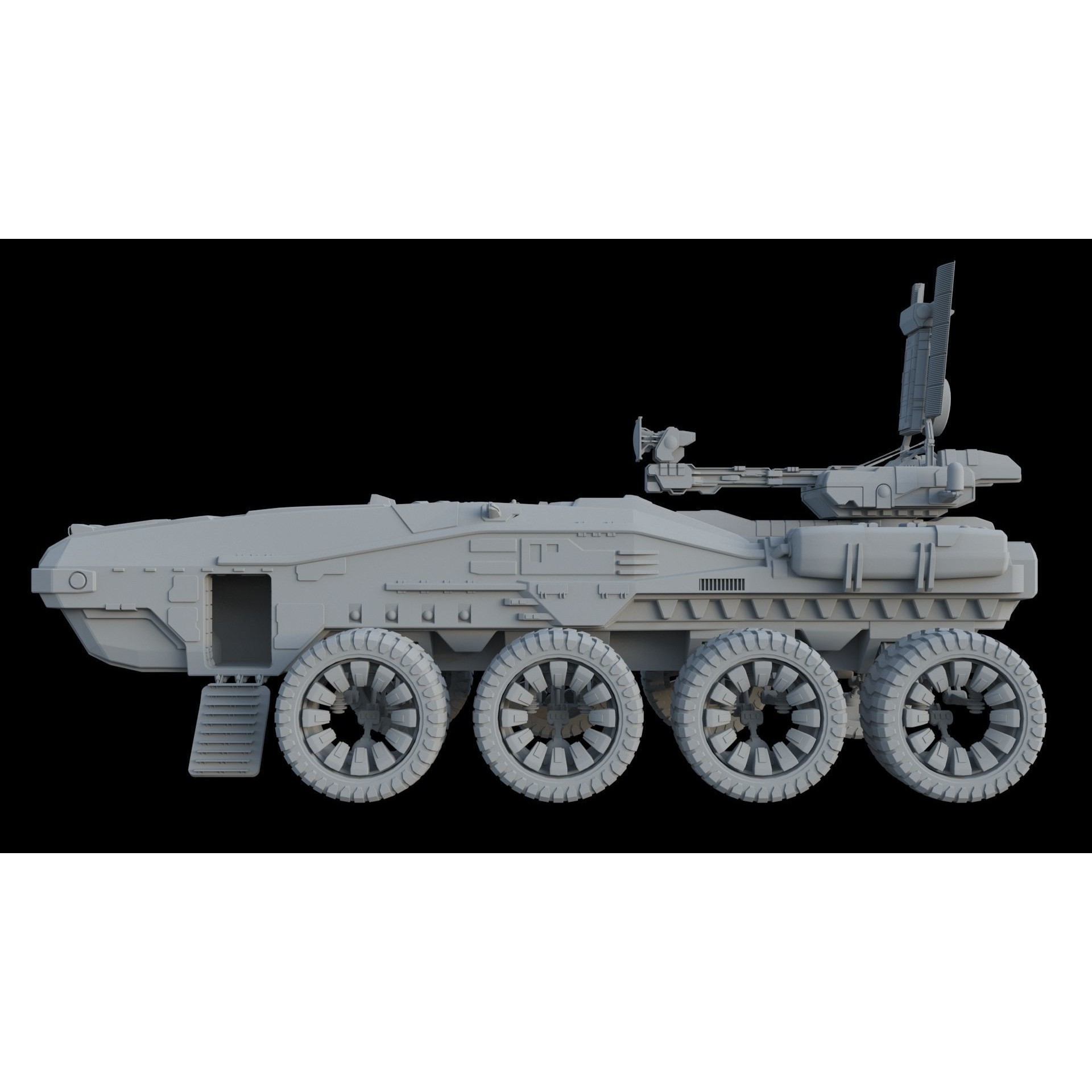 Sci-Fi Reconnaissance Vehicle - Game-Ready 3D Model - View 3