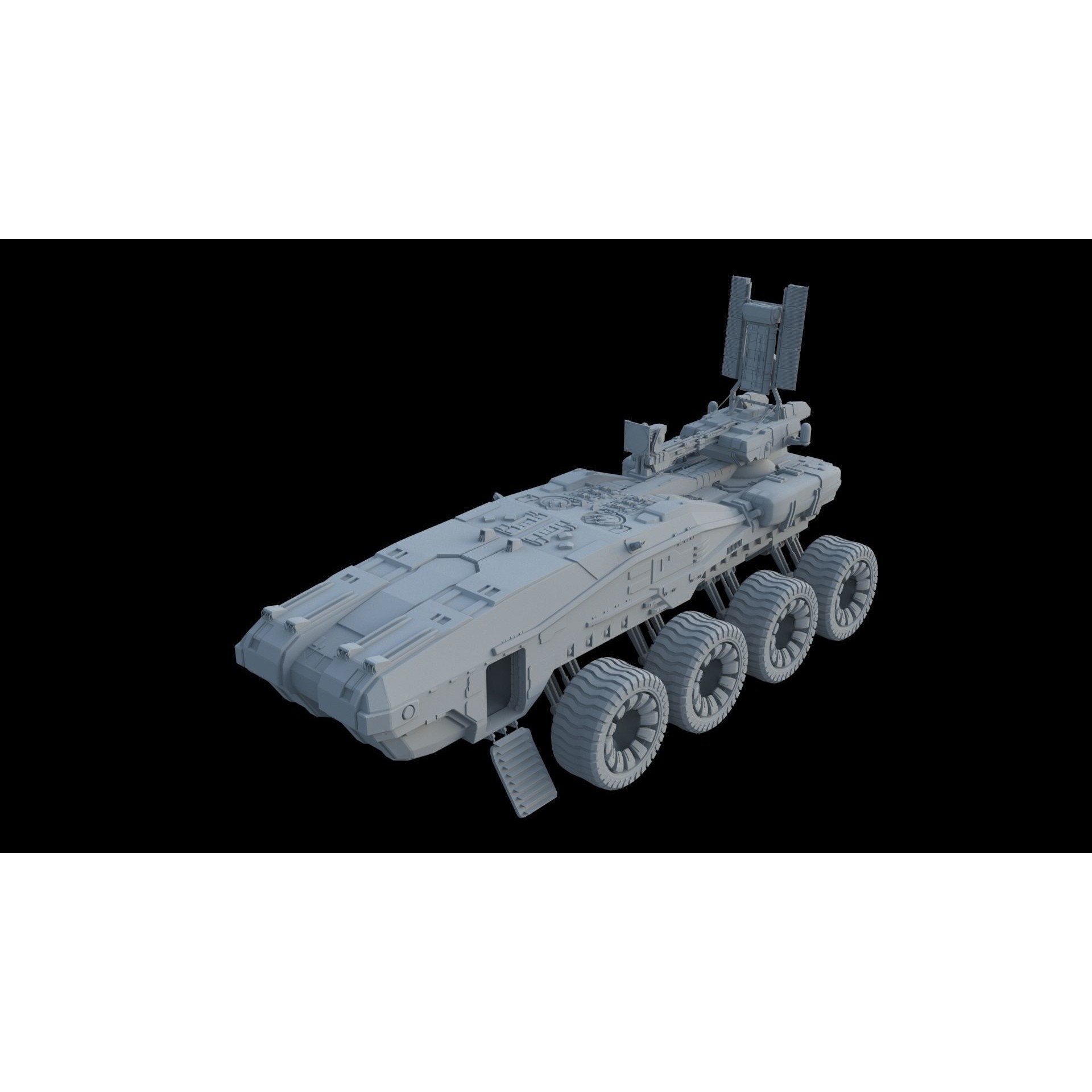Sci-Fi Reconnaissance Vehicle - Game-Ready 3D Model - View 7