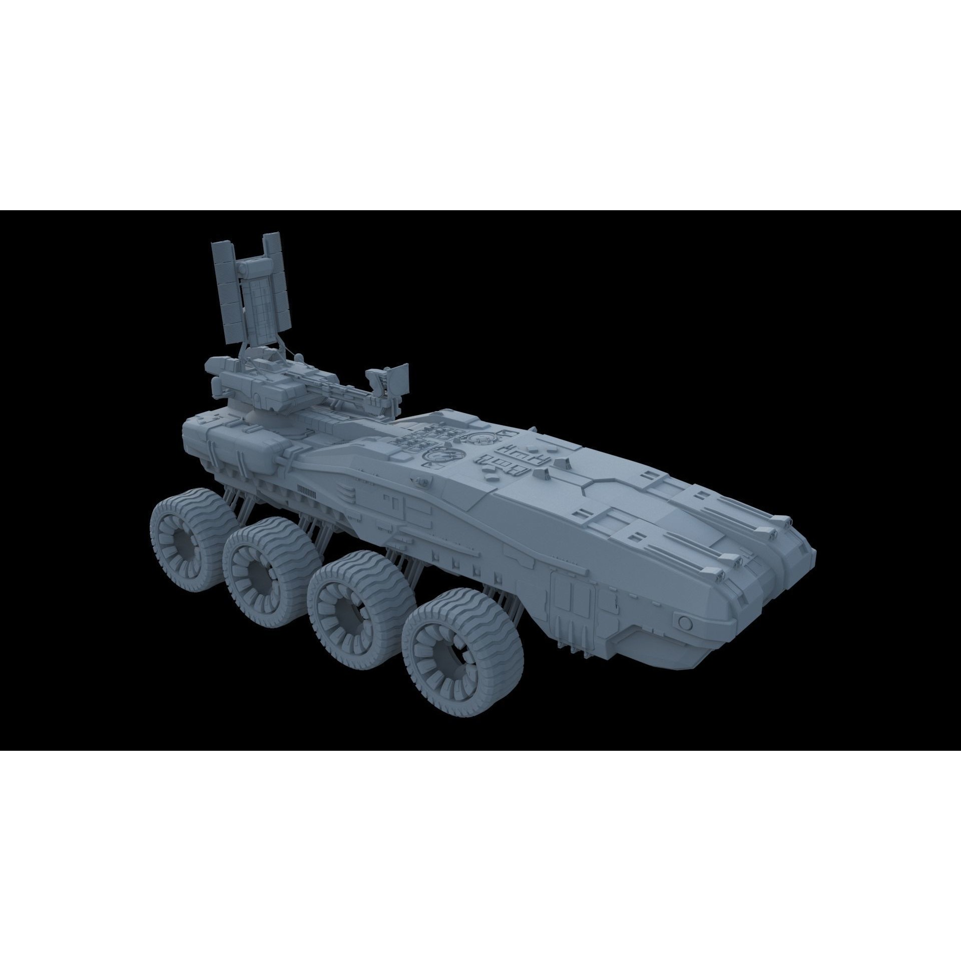 Sci-Fi Reconnaissance Vehicle - Game-Ready 3D Model - View 8