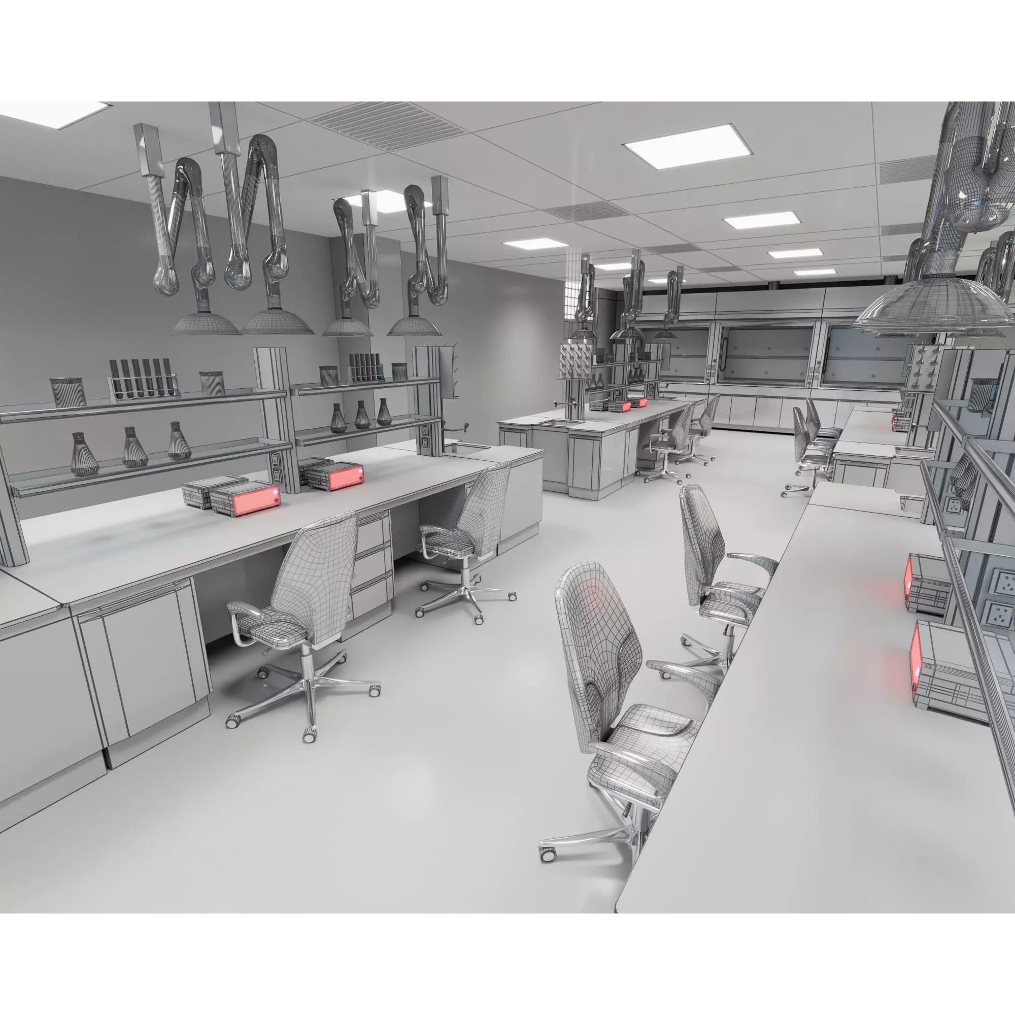 Modern Laboratory - Low-Poly Game-Ready 3D Model - View 3