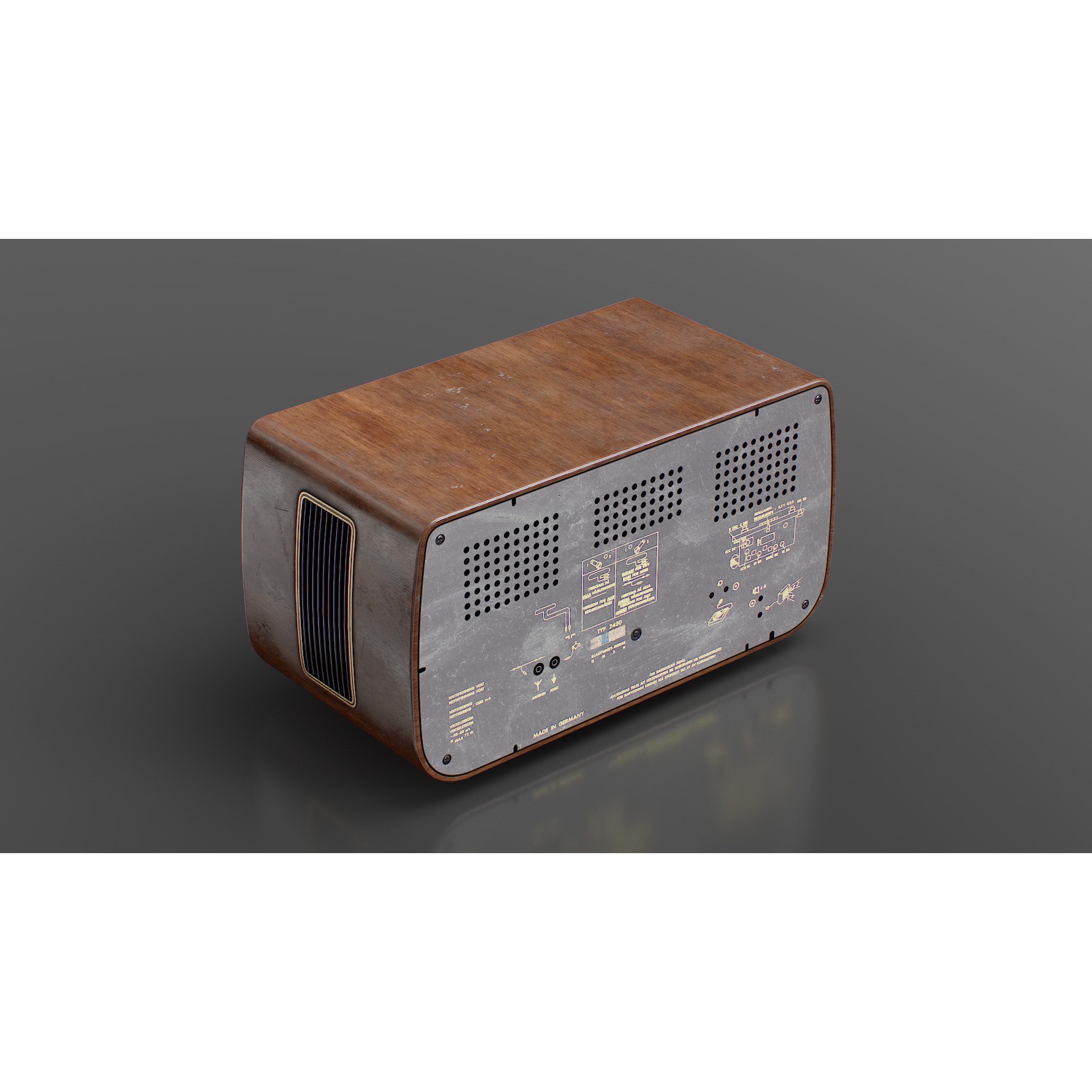 Old Antique Radio - Low-Poly Game-Ready 3D Model - View 11