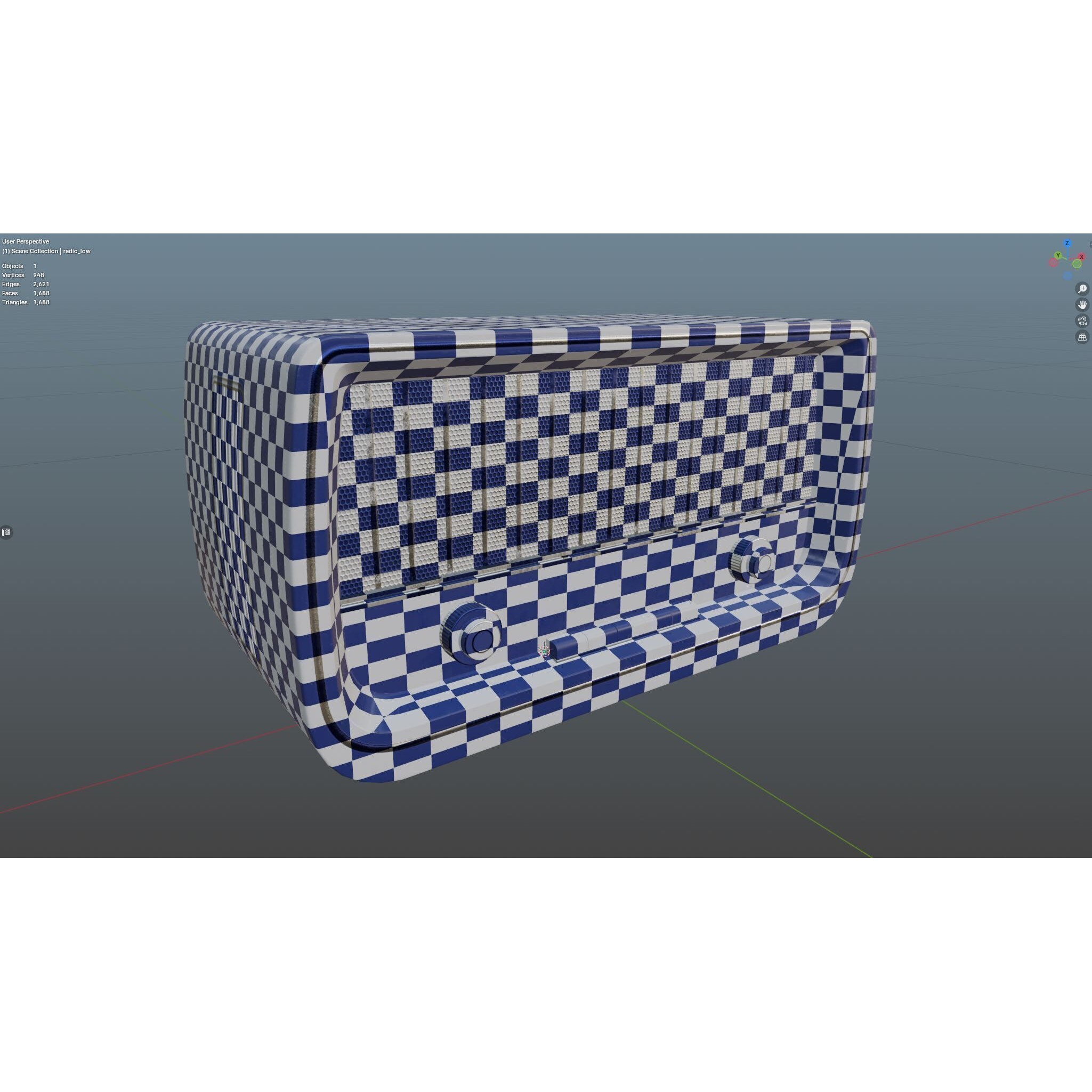 Old Antique Radio - Low-Poly Game-Ready 3D Model - View 17