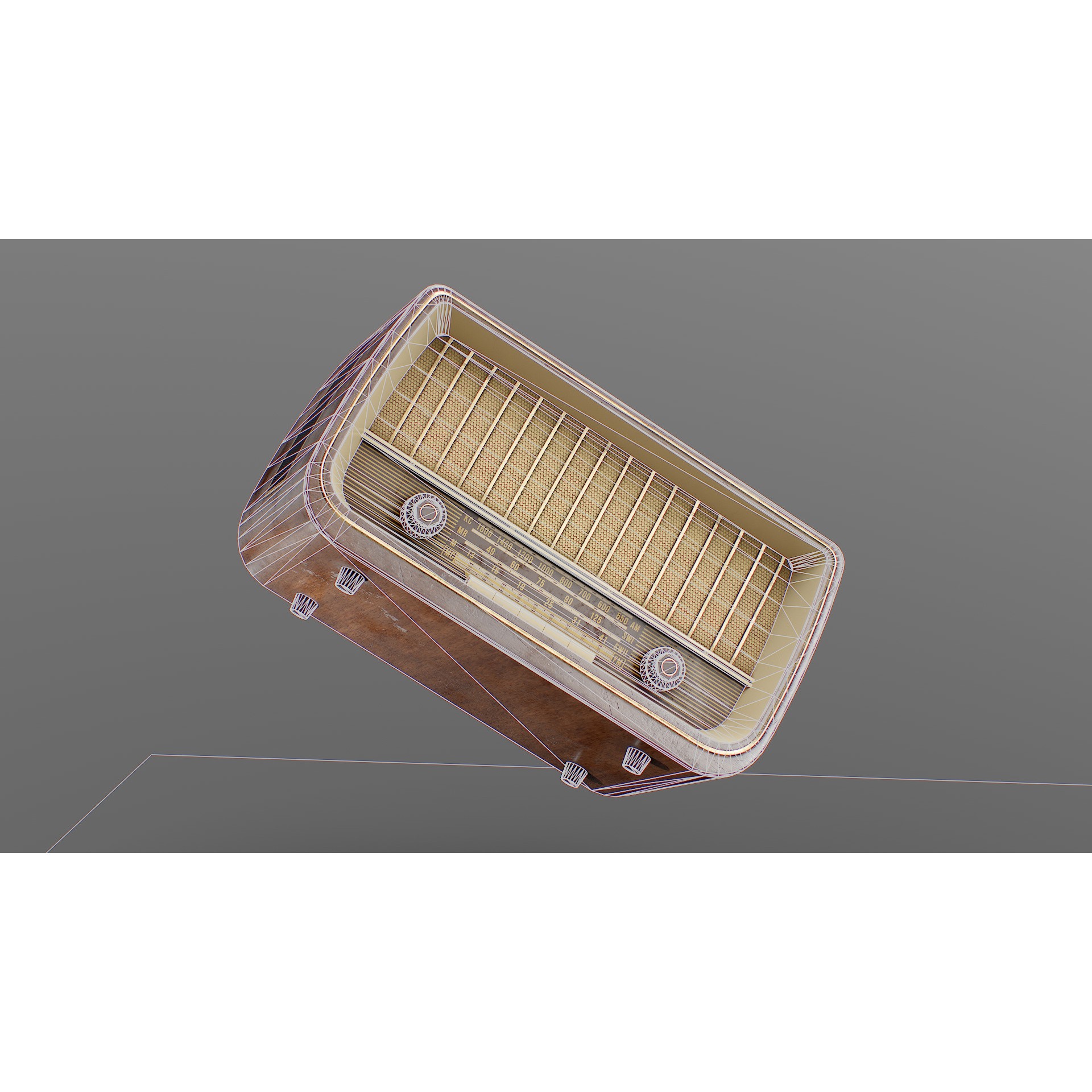 Old Antique Radio - Low-Poly Game-Ready 3D Model - View 5