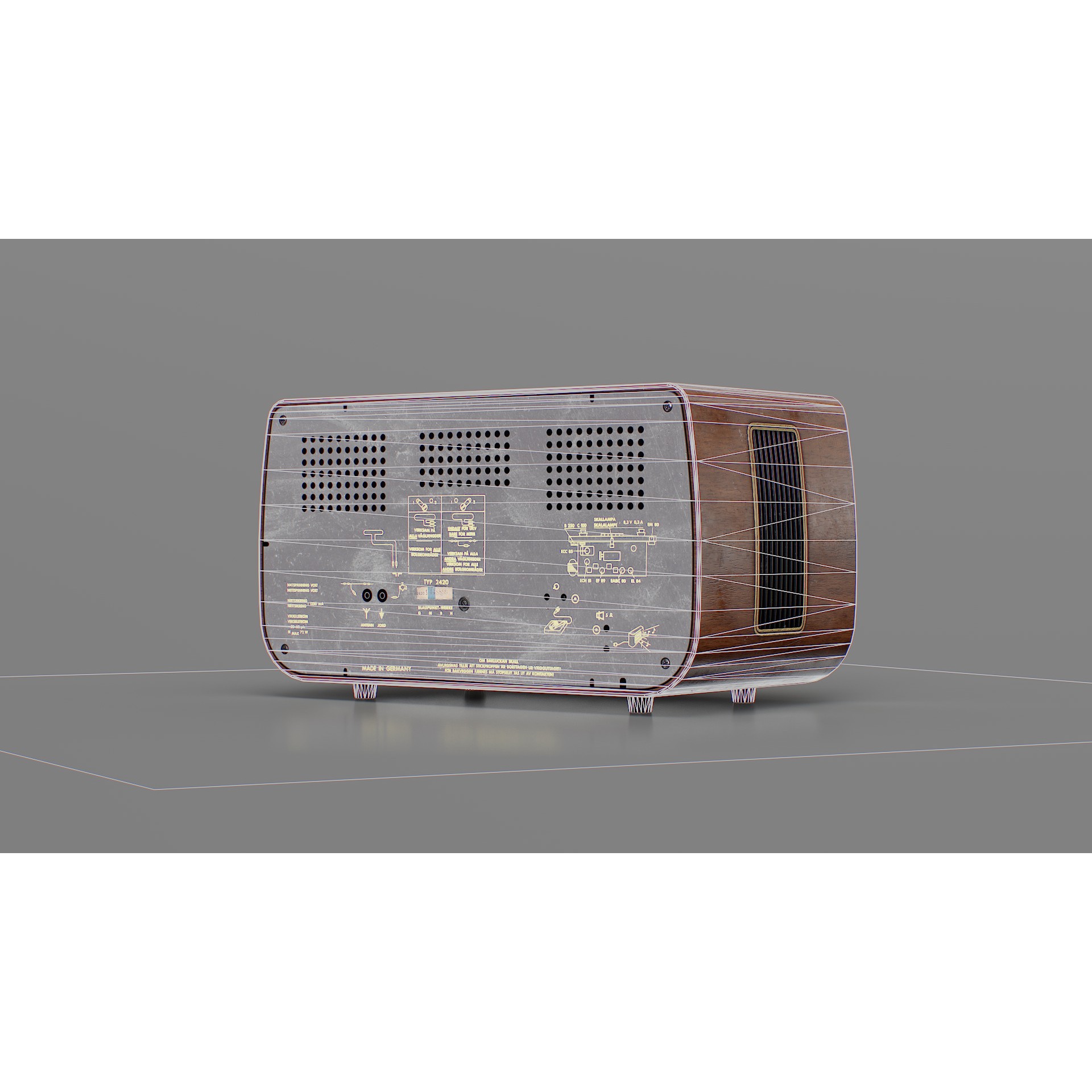 Old Antique Radio - Low-Poly Game-Ready 3D Model - View 7