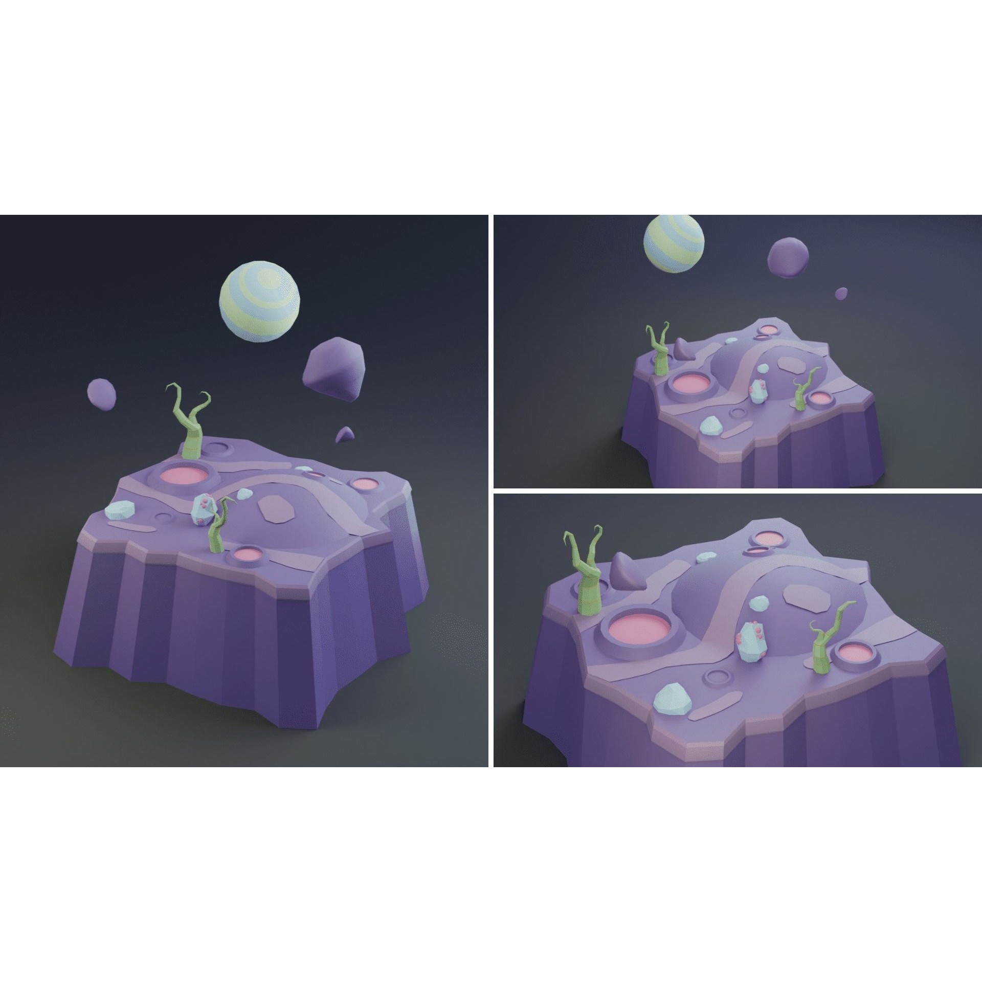 Low Poly Worlds Islands Exteriors Pack - Low-Poly Game-Ready 3D Model - View 11