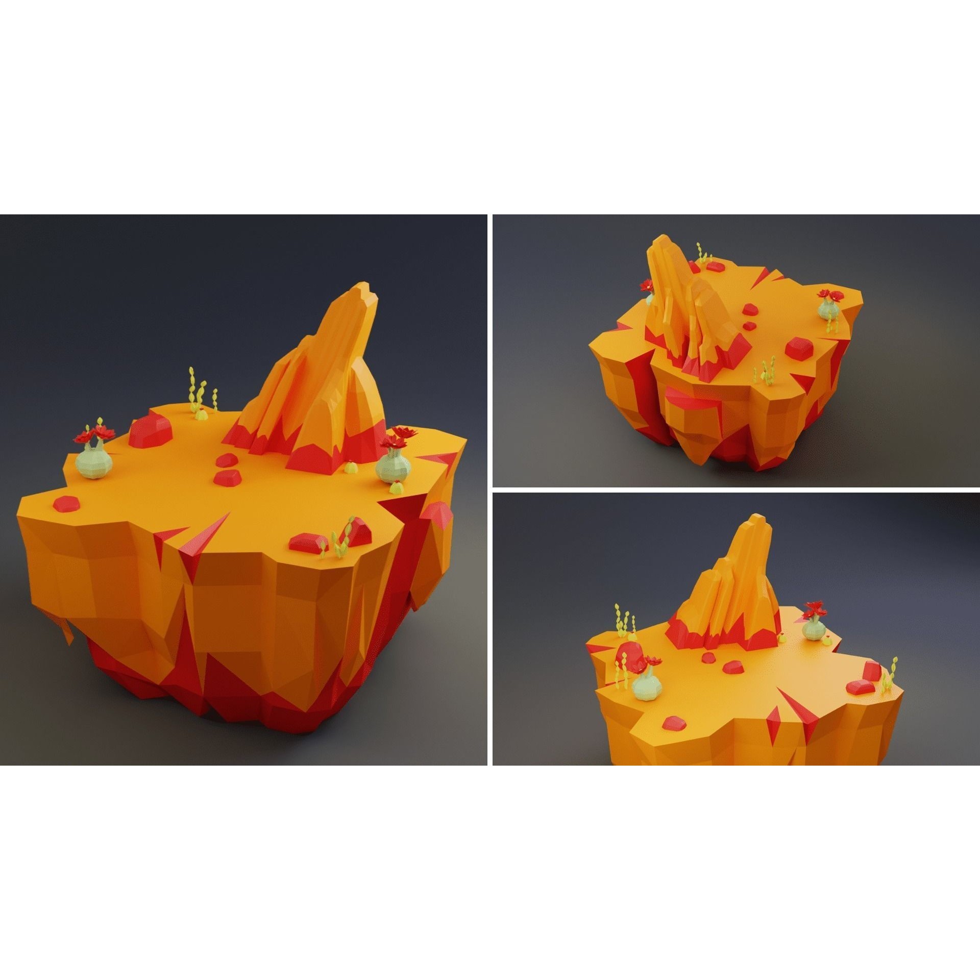 Low Poly Worlds Islands Exteriors Pack - Low-Poly Game-Ready 3D Model - View 12
