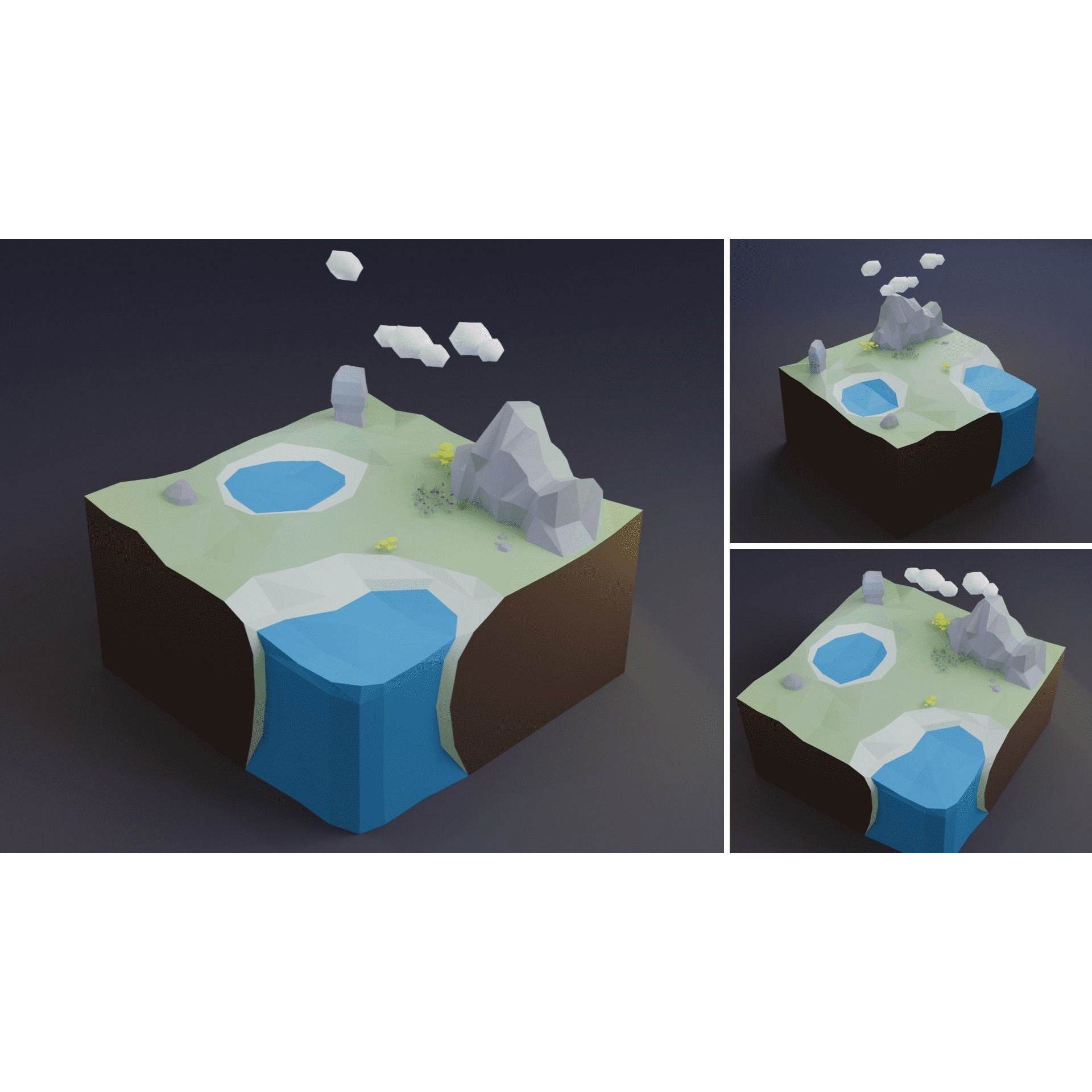 Low Poly Worlds Islands Exteriors Pack - Low-Poly Game-Ready 3D Model - View 13