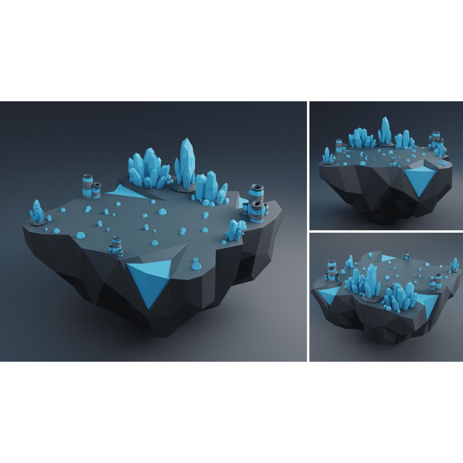 Low Poly Worlds Islands Exteriors Pack - Low-Poly Game-Ready 3D Model - View 14