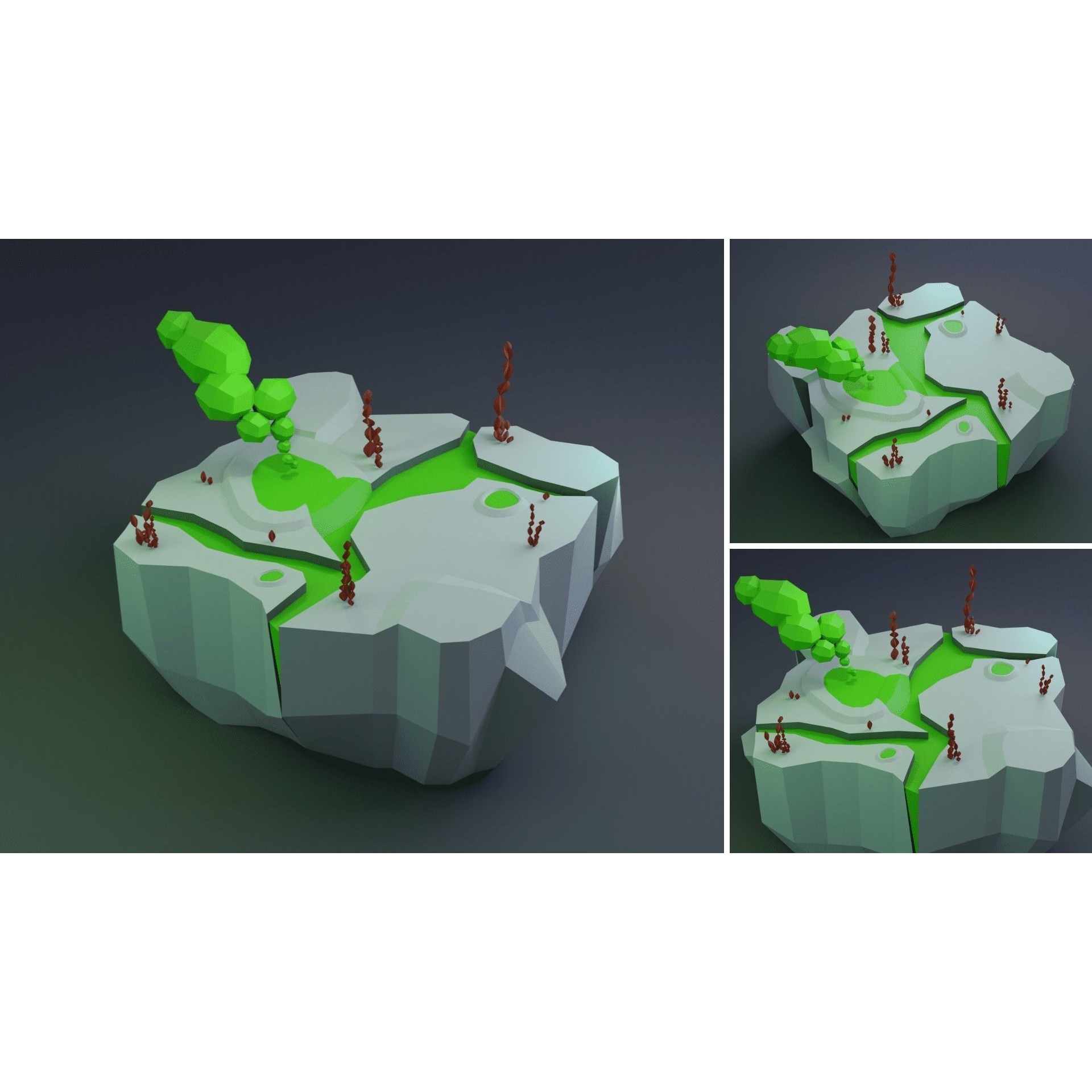 Low Poly Worlds Islands Exteriors Pack - Low-Poly Game-Ready 3D Model - View 15