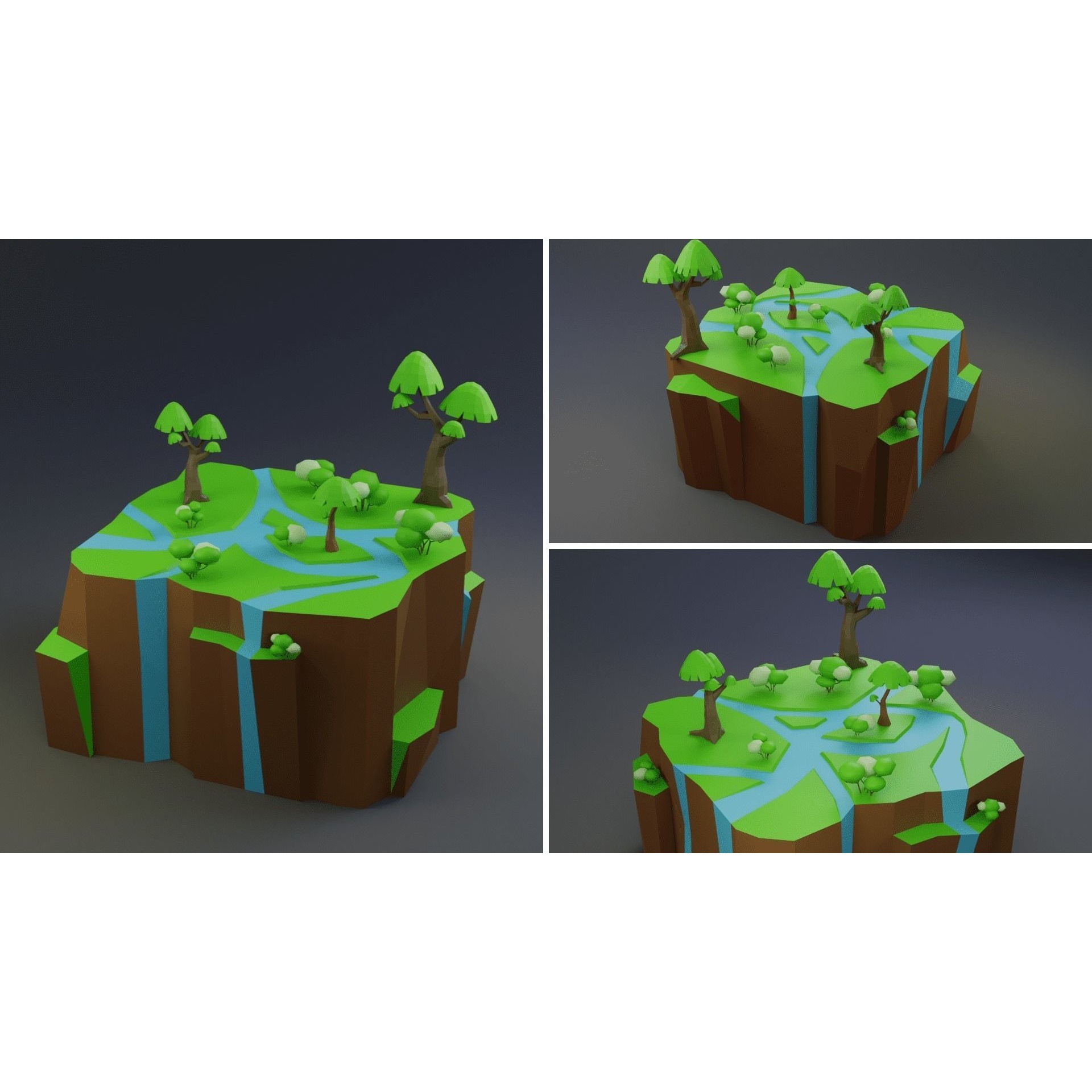 Low Poly Worlds Islands Exteriors Pack - Low-Poly Game-Ready 3D Model - View 16