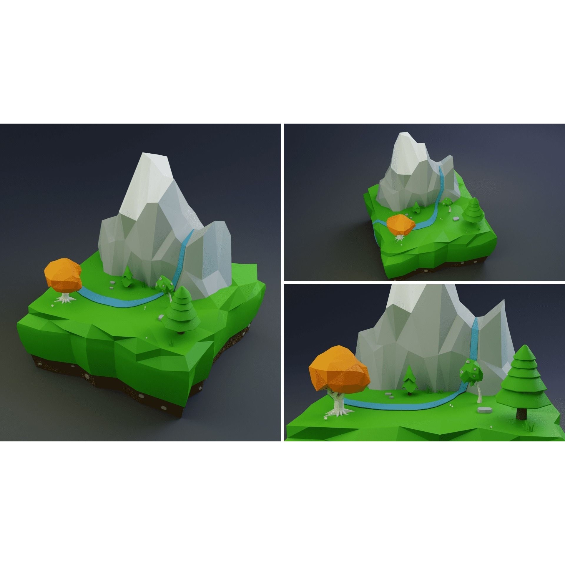 Low Poly Worlds Islands Exteriors Pack - Low-Poly Game-Ready 3D Model - View 19
