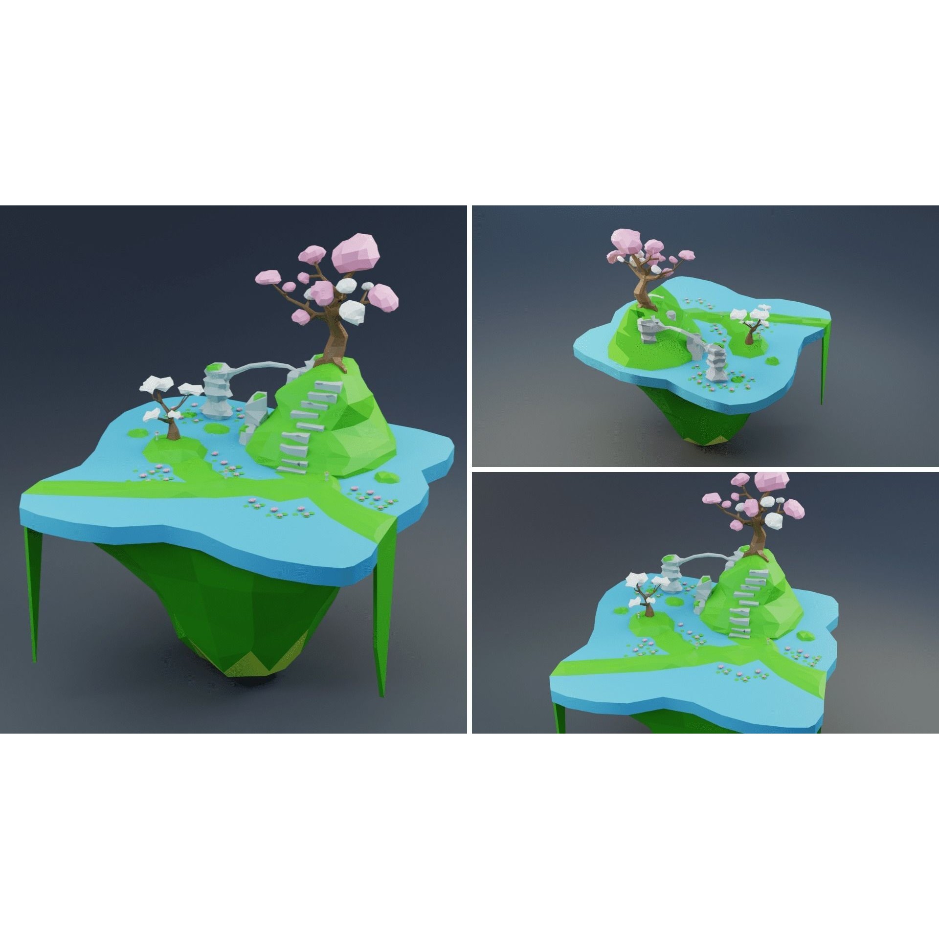 Low Poly Worlds Islands Exteriors Pack - Low-Poly Game-Ready 3D Model - View 20
