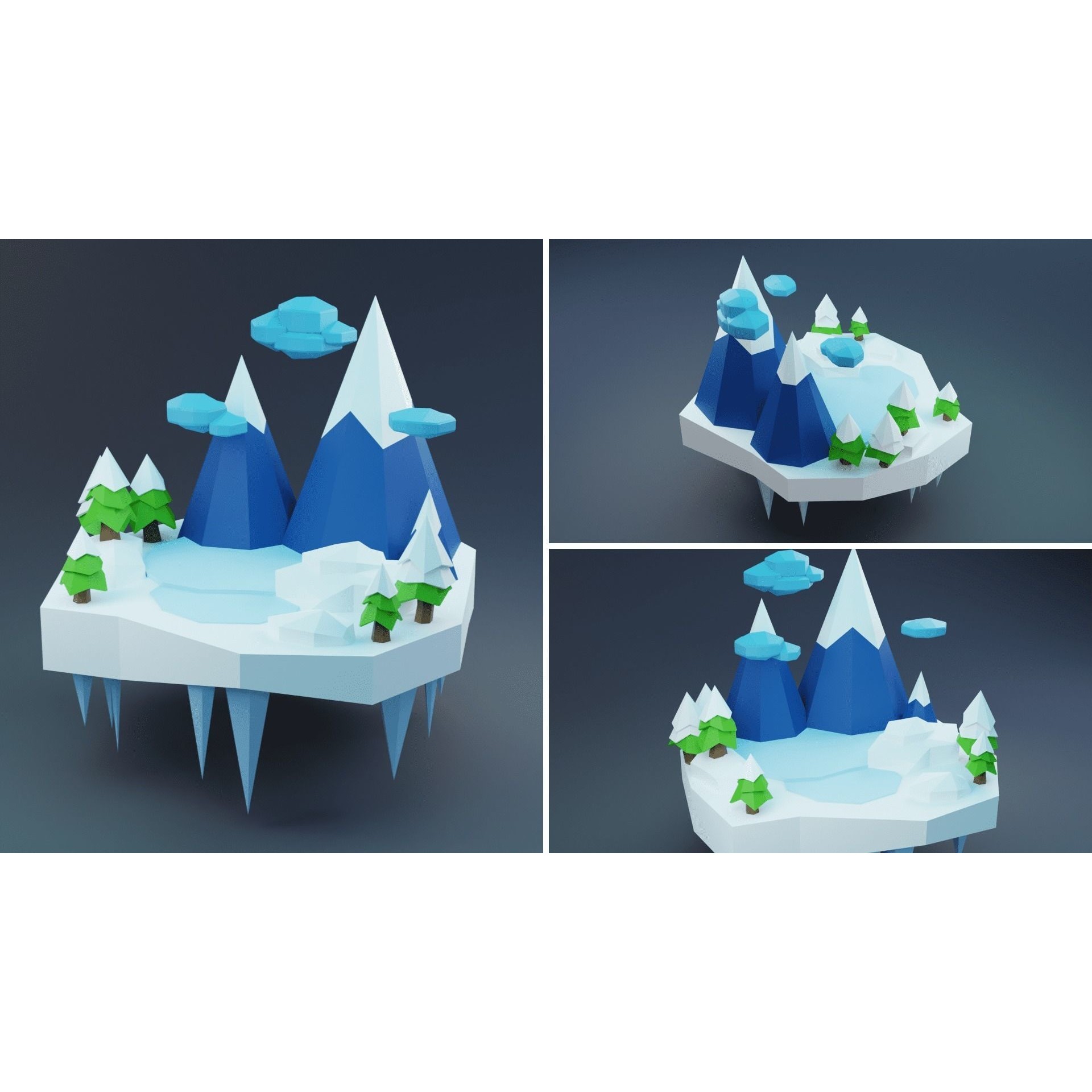 Low Poly Worlds Islands Exteriors Pack - Low-Poly Game-Ready 3D Model - View 22
