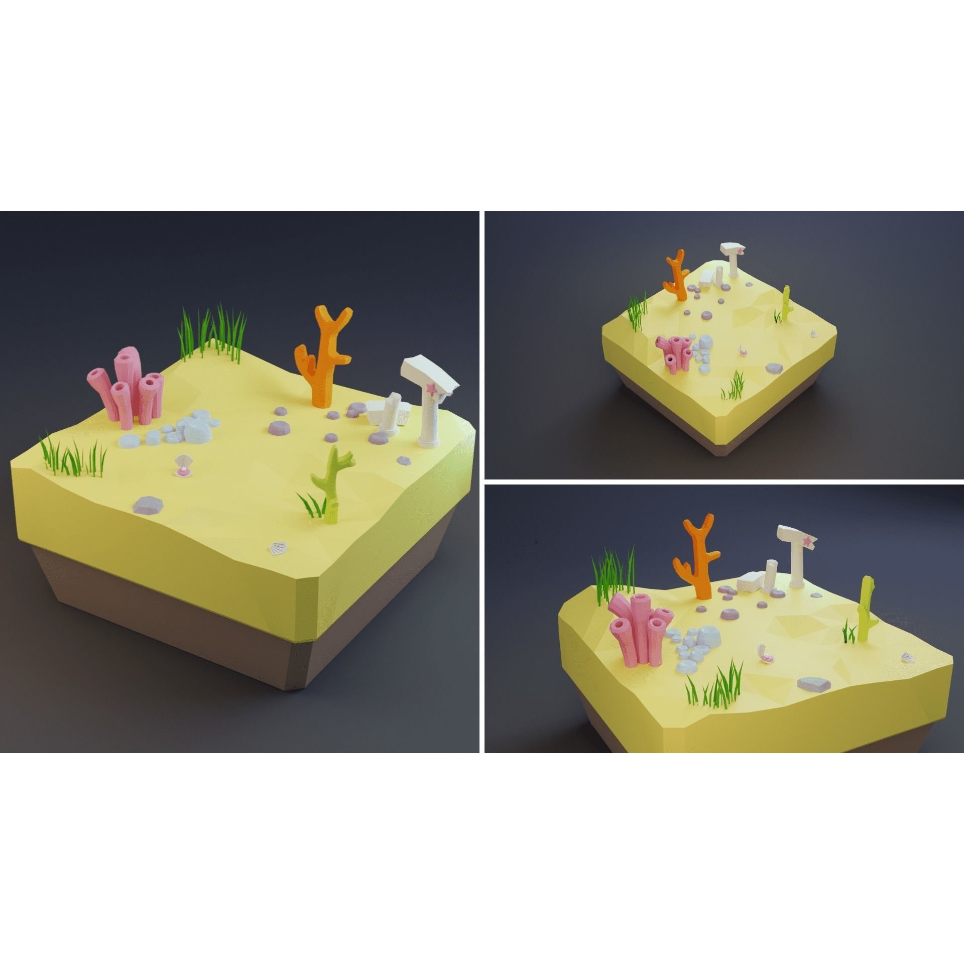 Low Poly Worlds Islands Exteriors Pack - Low-Poly Game-Ready 3D Model - View 23