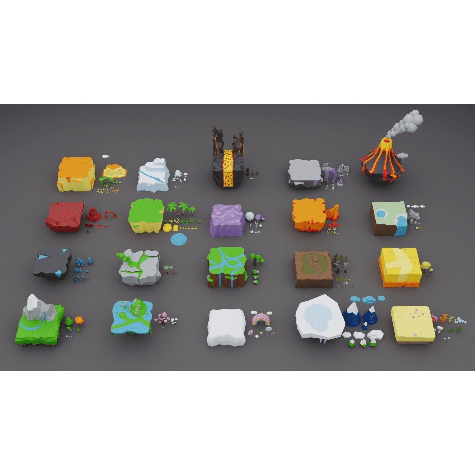 Low Poly Worlds Islands Exteriors Pack - Low-Poly Game-Ready 3D Model - View 25
