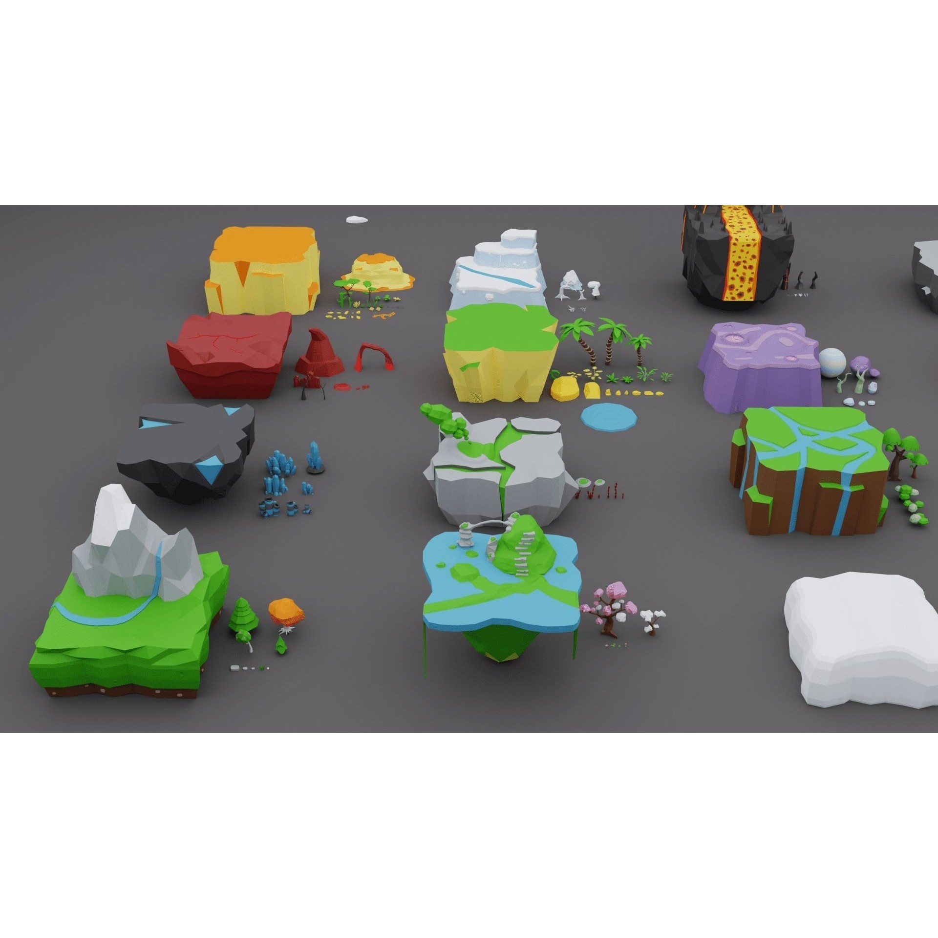 Low Poly Worlds Islands Exteriors Pack - Low-Poly Game-Ready 3D Model - View 26
