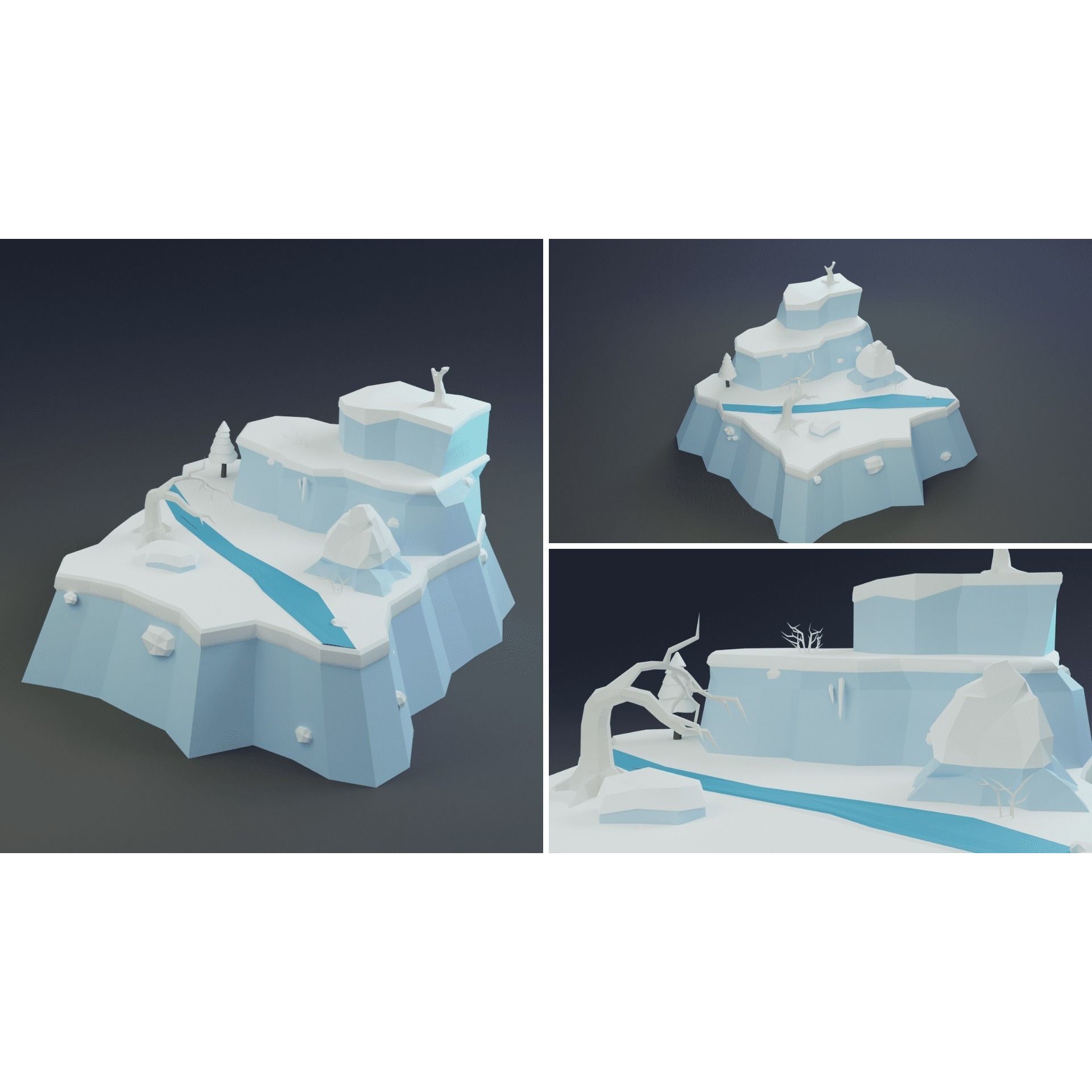 Low Poly Worlds Islands Exteriors Pack - Low-Poly Game-Ready 3D Model - View 5