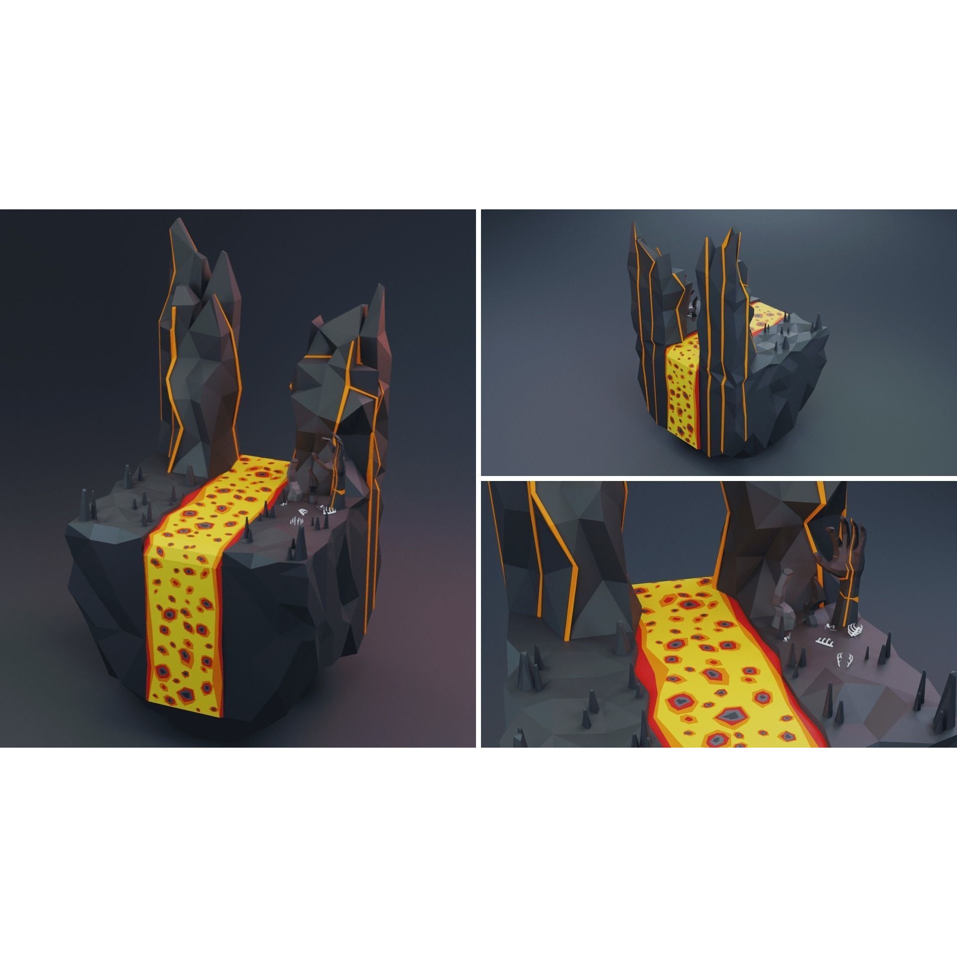 Low Poly Worlds Islands Exteriors Pack - Low-Poly Game-Ready 3D Model - View 6