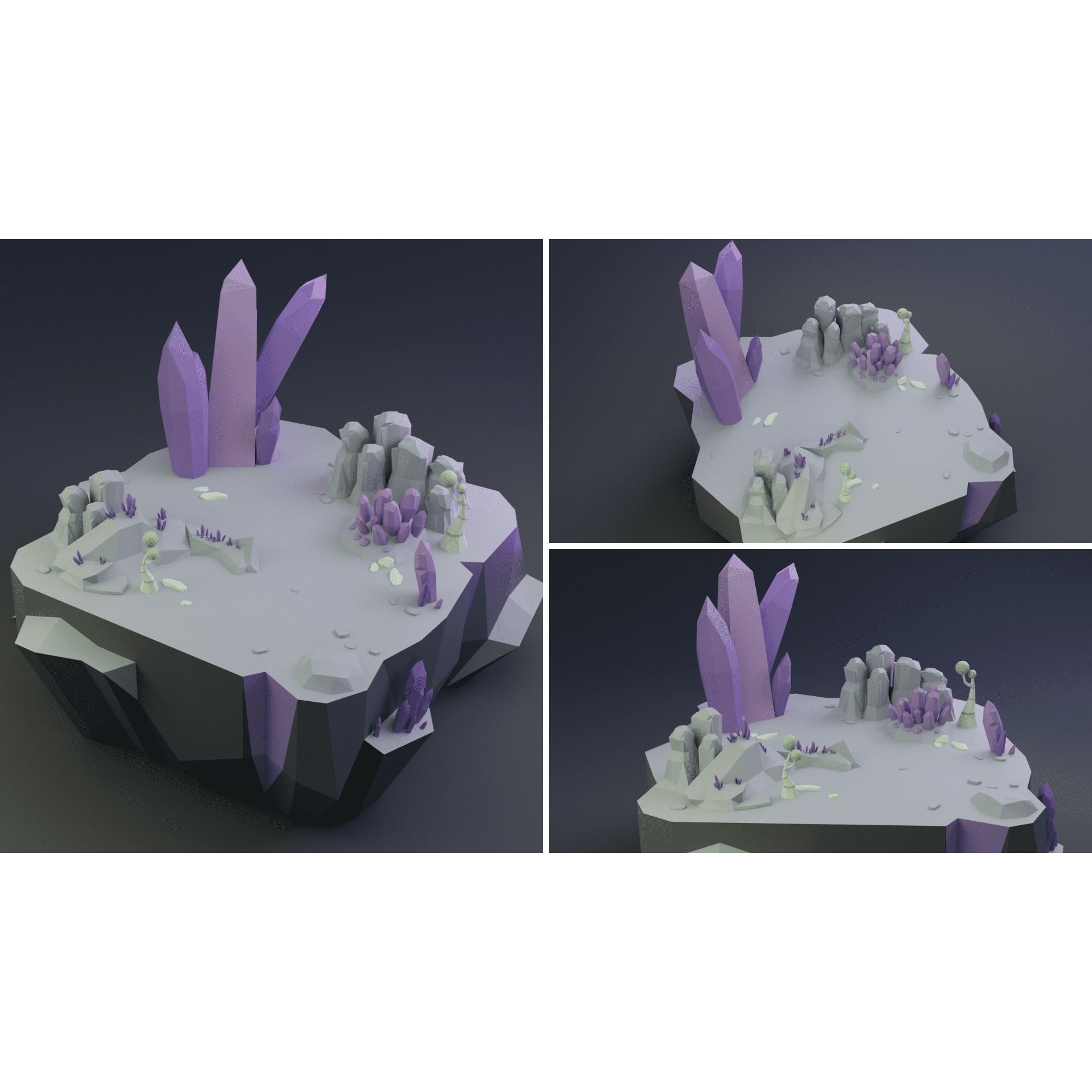 Low Poly Worlds Islands Exteriors Pack - Low-Poly Game-Ready 3D Model - View 7