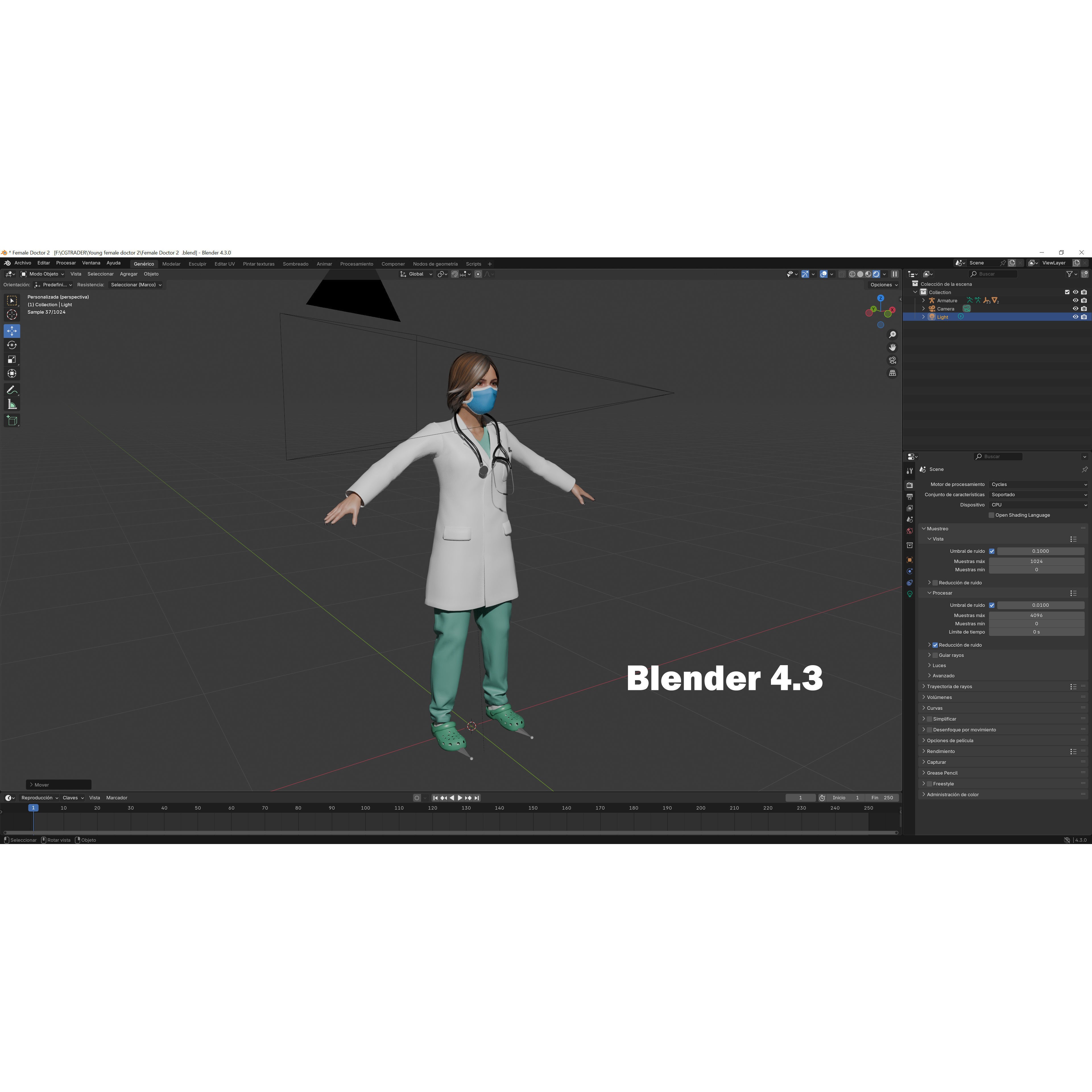 Female Doctor - Low-Poly Game-Ready 3D Model