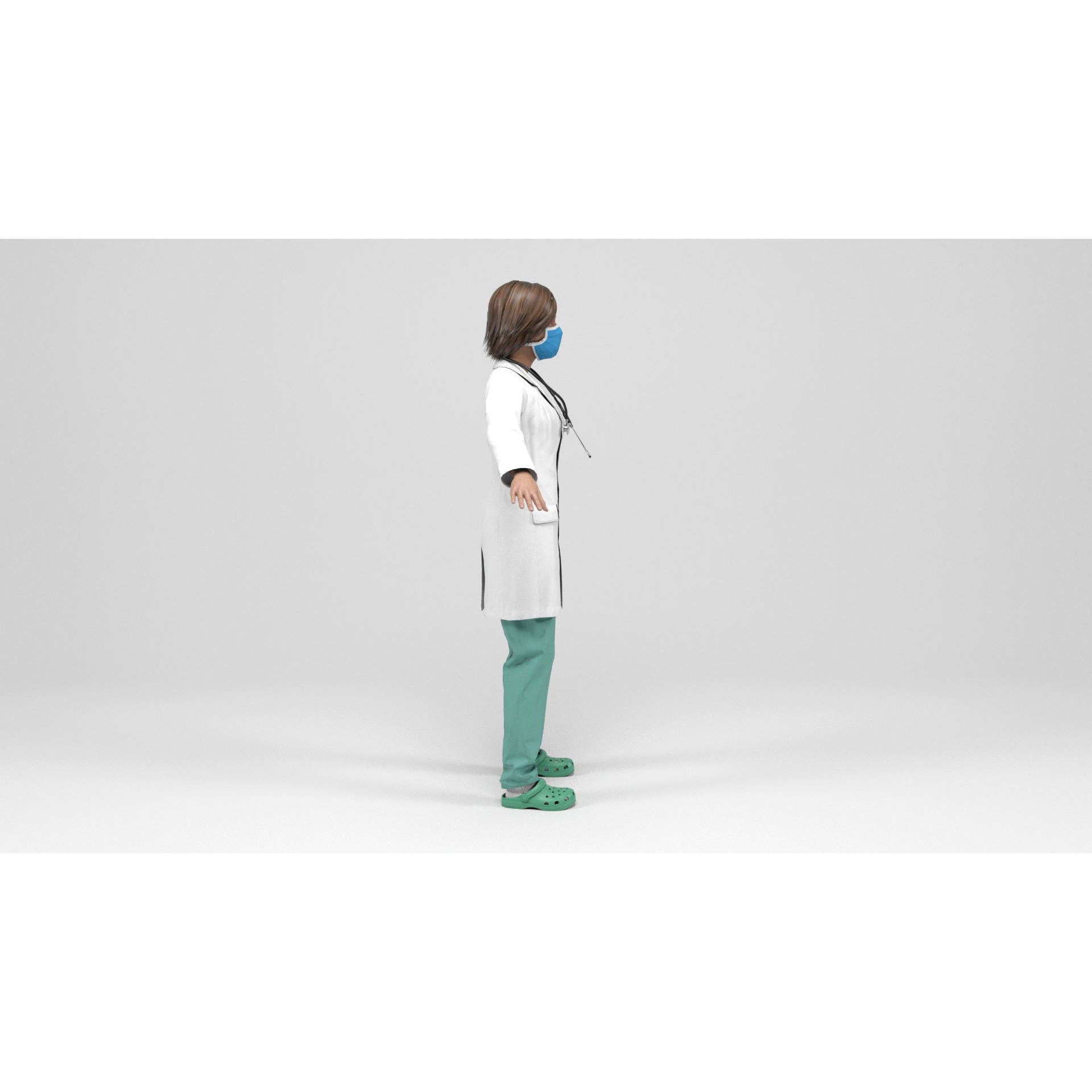 Female Doctor - Low-Poly Game-Ready 3D Model - View 6