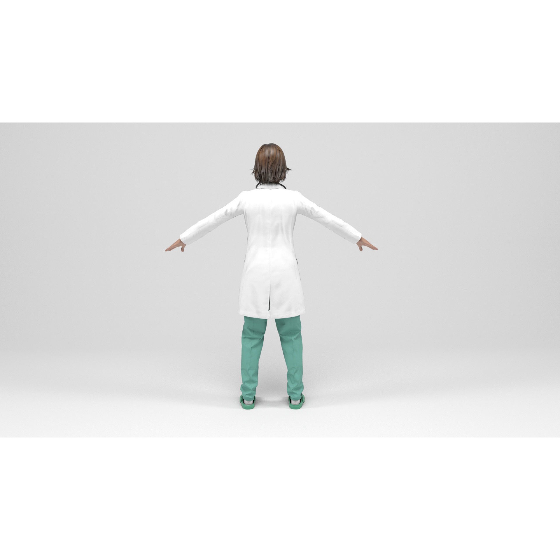 Female Doctor - Low-Poly Game-Ready 3D Model - View 7