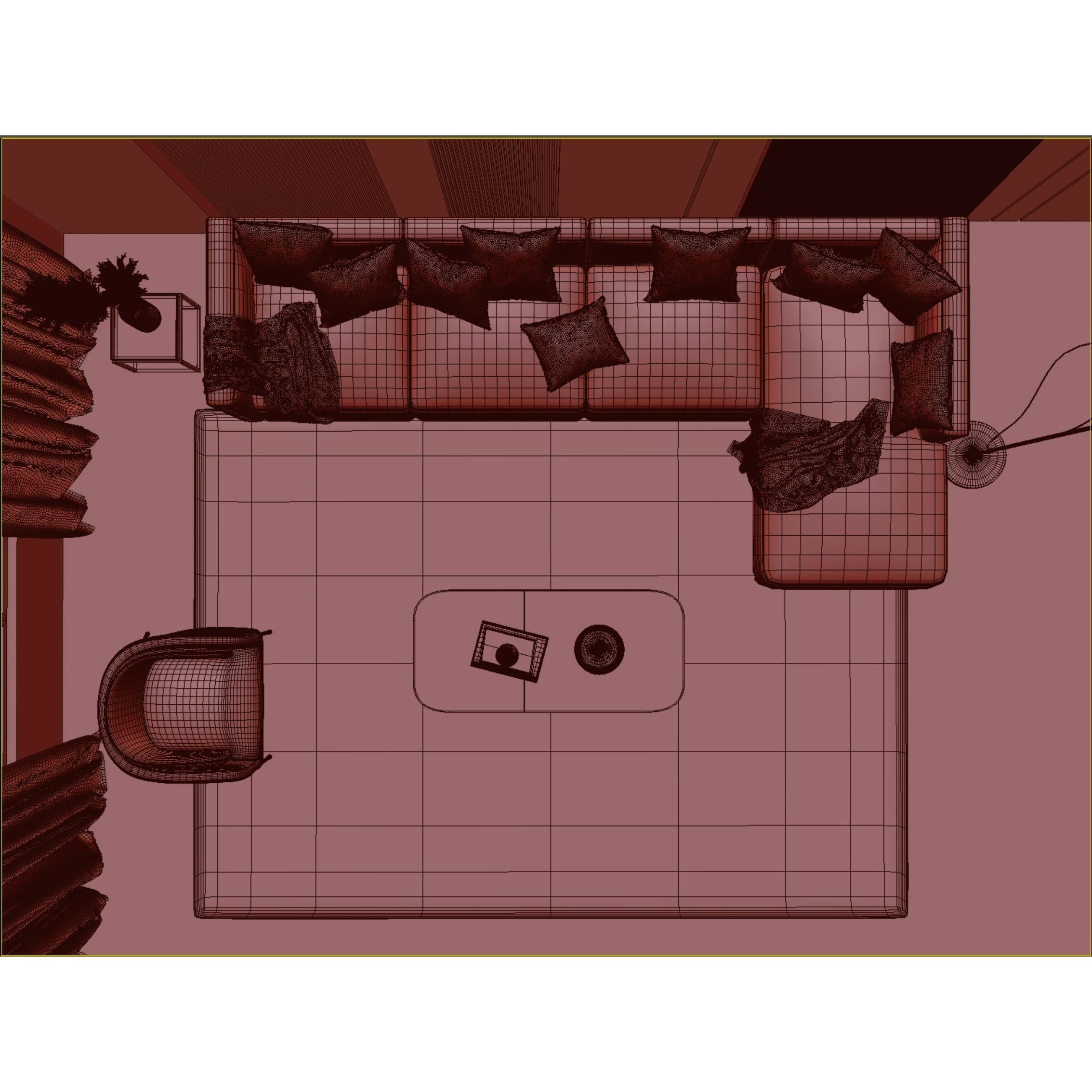 Interior Living Room Scene 17 - Full-Featured 3D Model - View 11