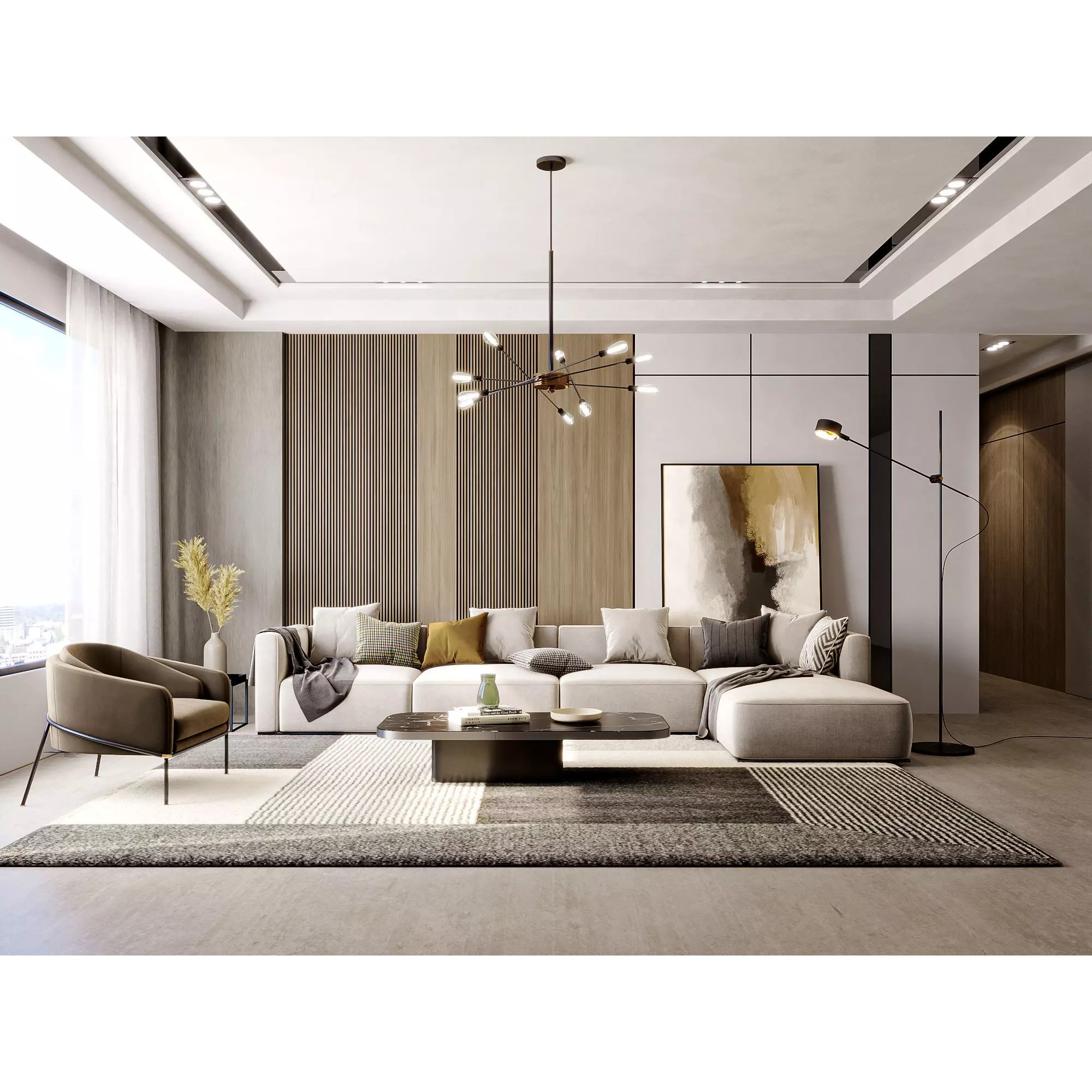 Interior Living Room Scene 17 - Full-Featured 3D Model - View 2