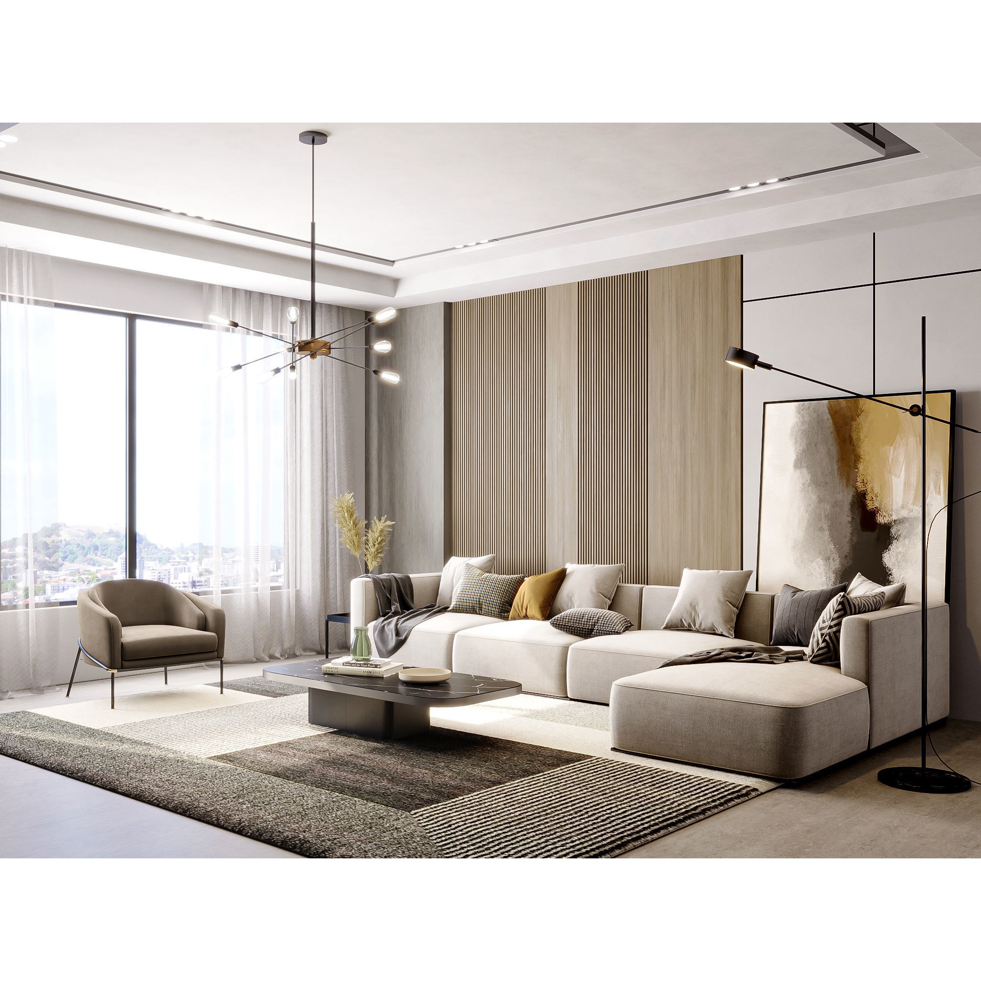 Interior Living Room Scene 17 - Full-Featured 3D Model - View 3