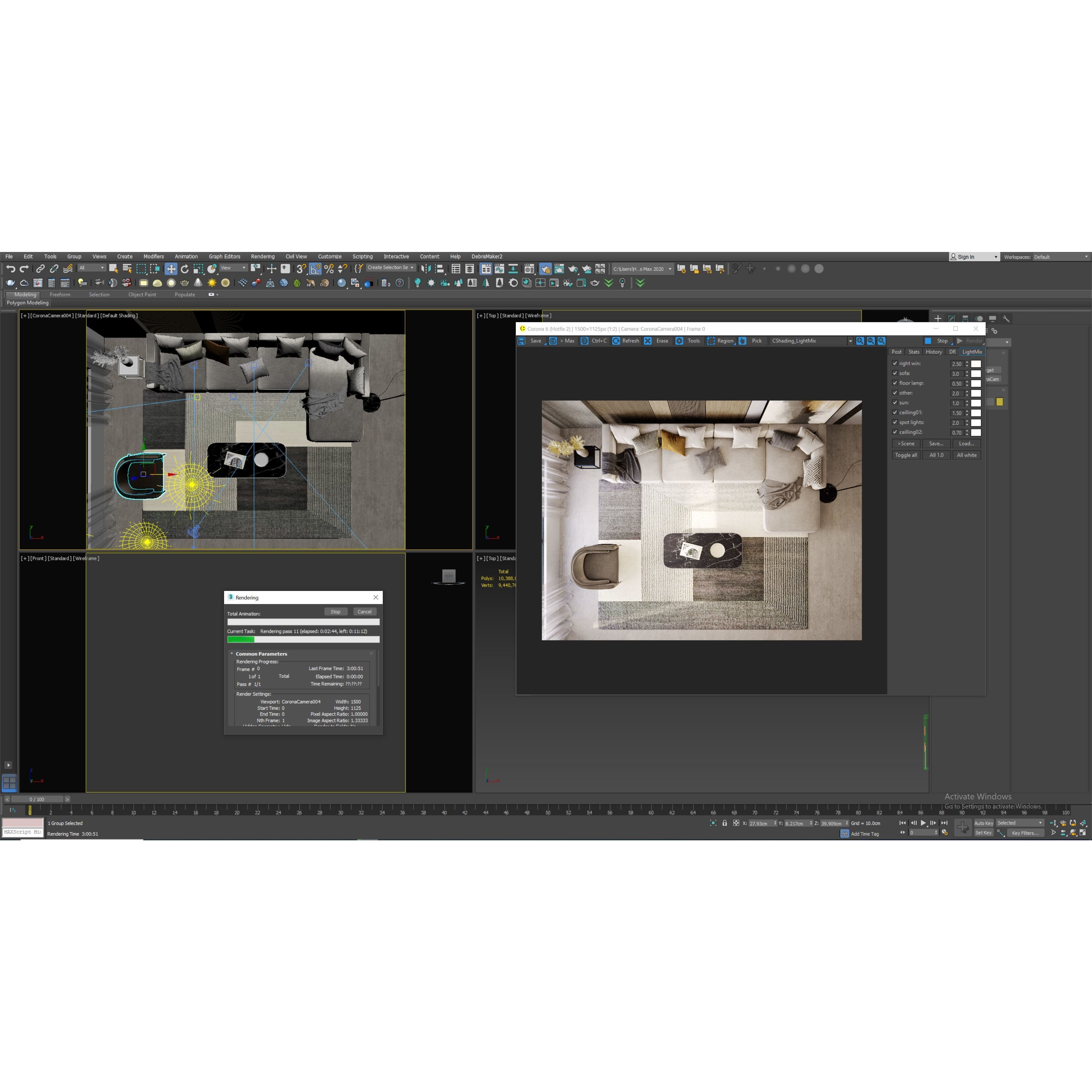 Interior Living Room Scene 17 - Full-Featured 3D Model - View 8